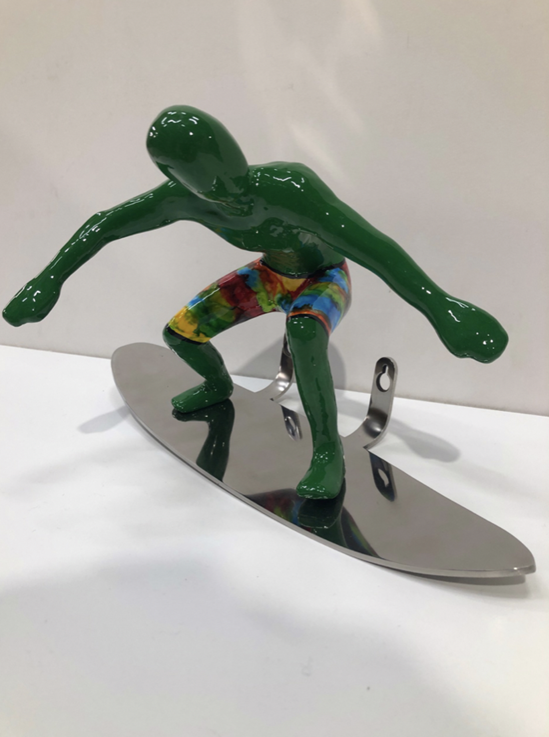 Squatting Surfer - Green by Ancizar Marin