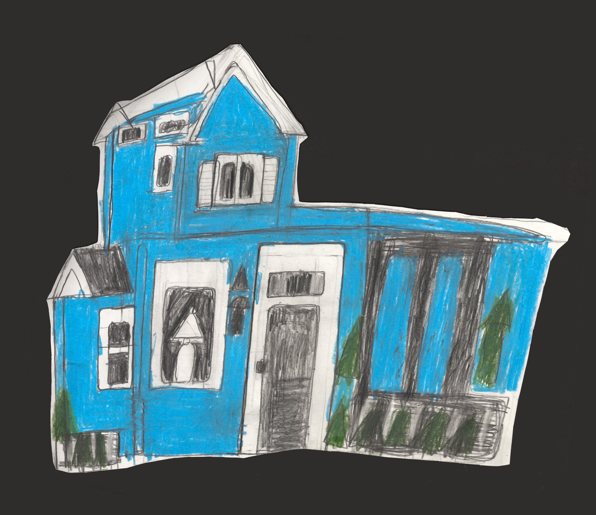 Blue House with Porch by Michael Haynes