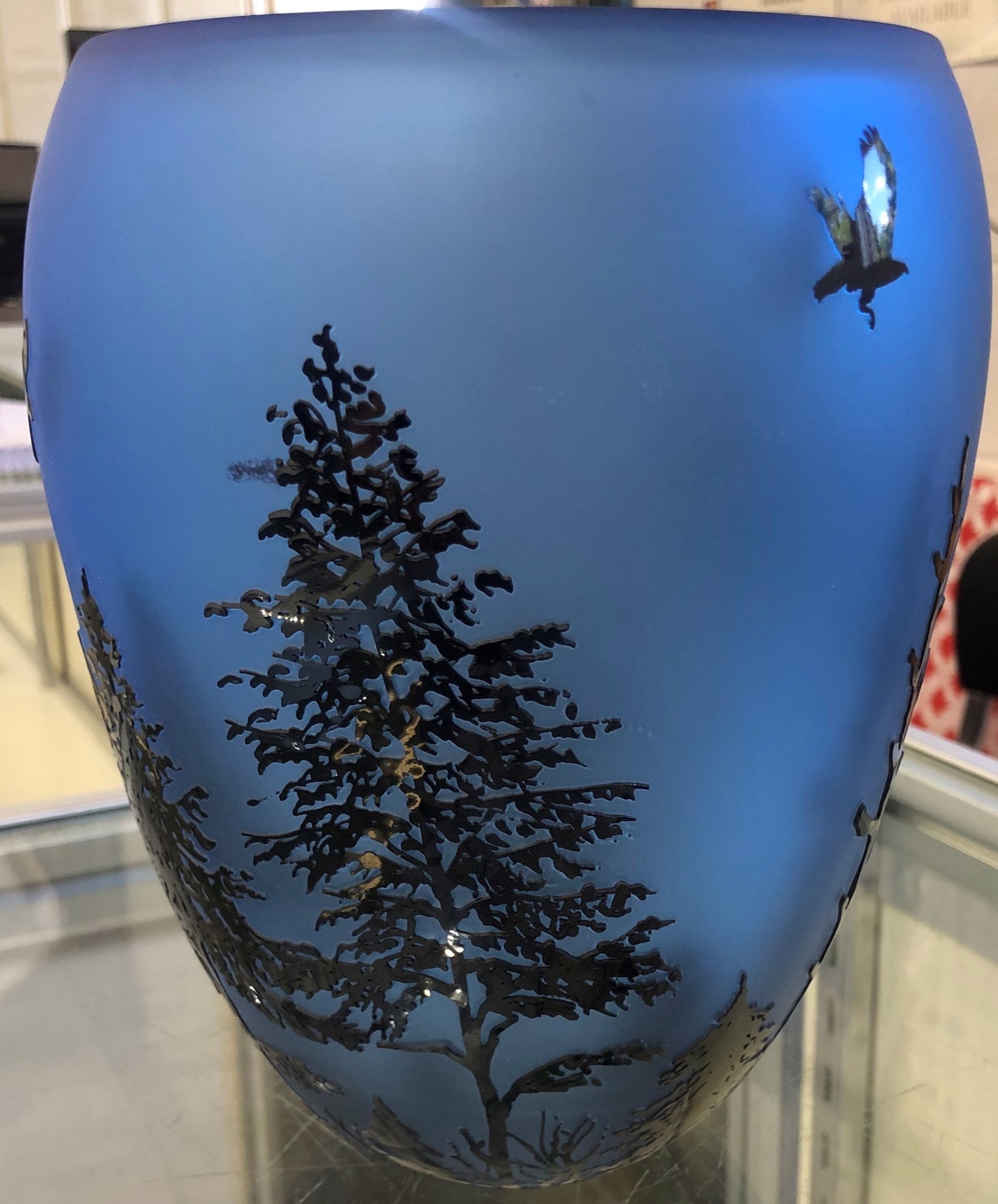 Medium Blue Vase $650 by Carol Nesbitt