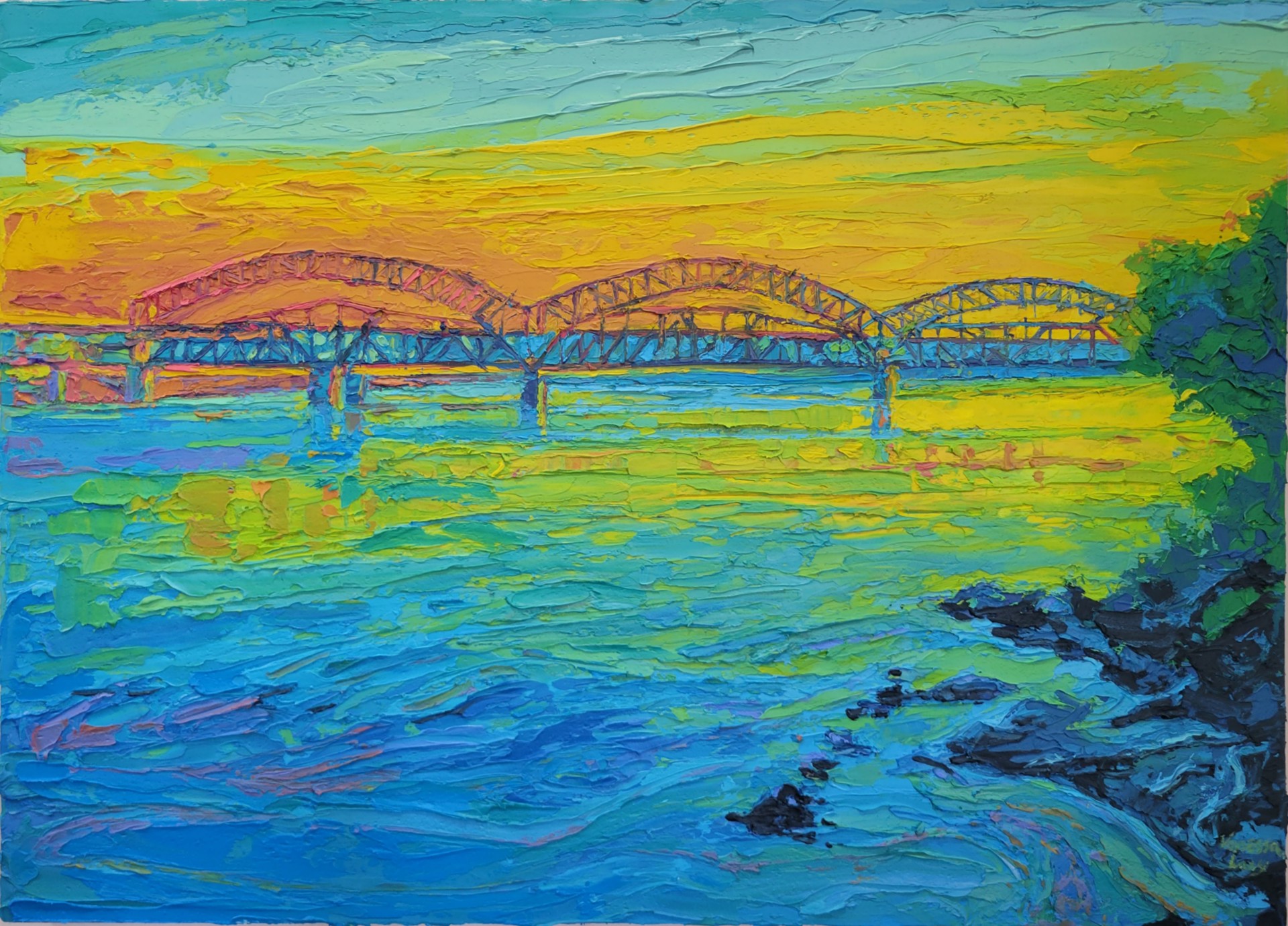 Vibrant Missouri River by Vanessa Lacy