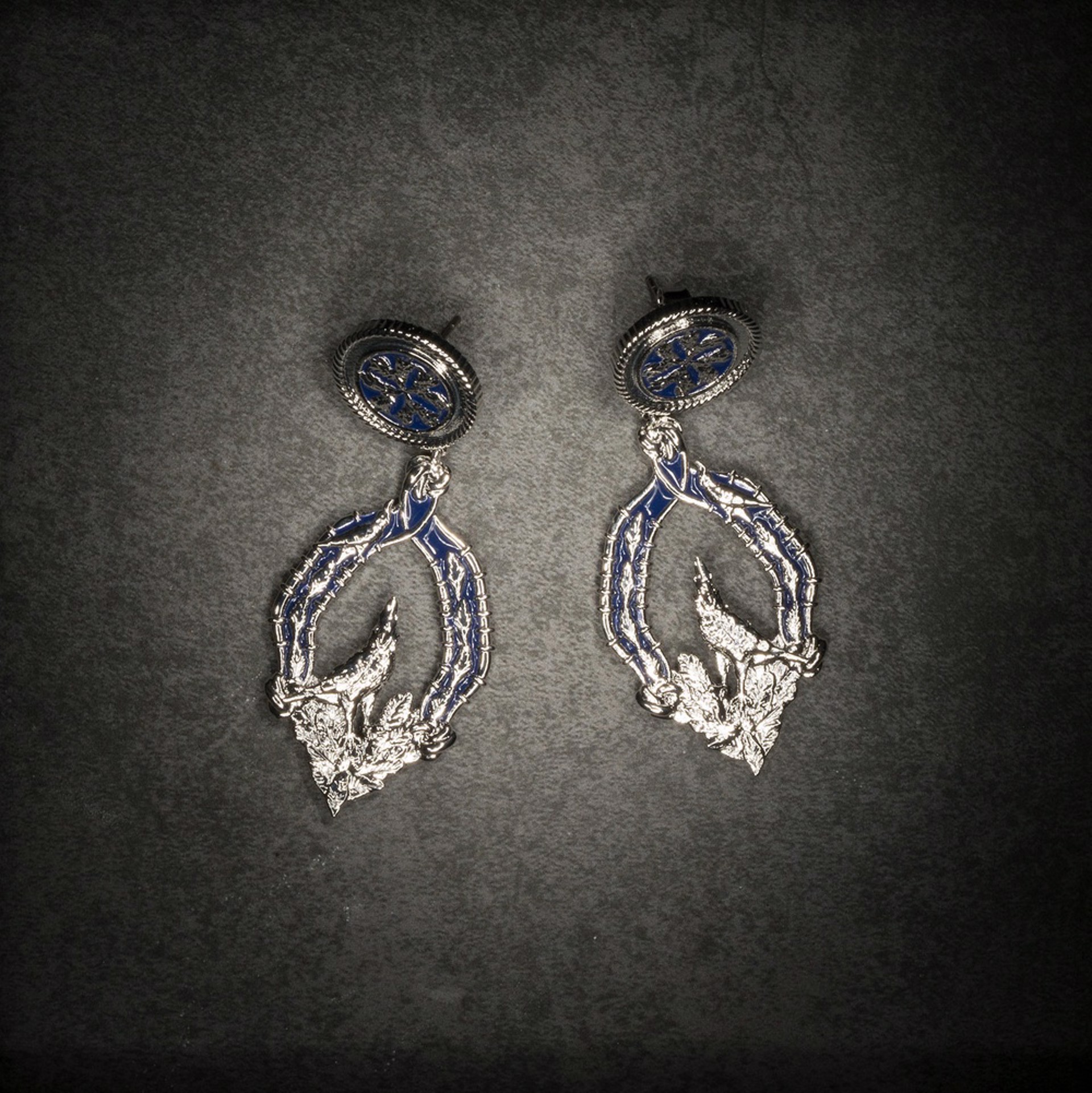 Vigor Earrings Classic - Silver and Blue by Angela Mia