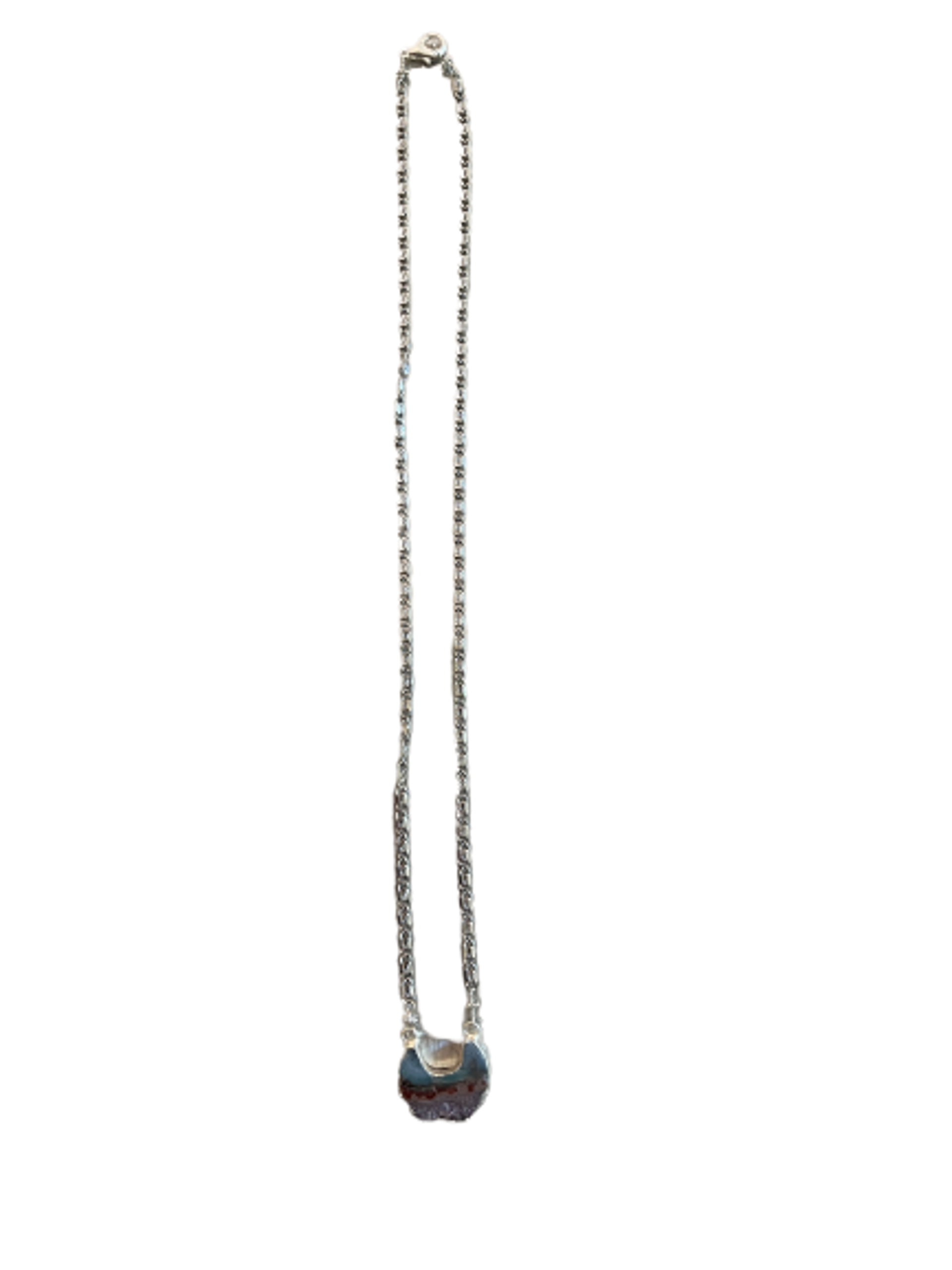 17.5” White Gold Filled Chain with White Gold Filled & Australian Crystal Pendant by ZinniaLou Jewelry