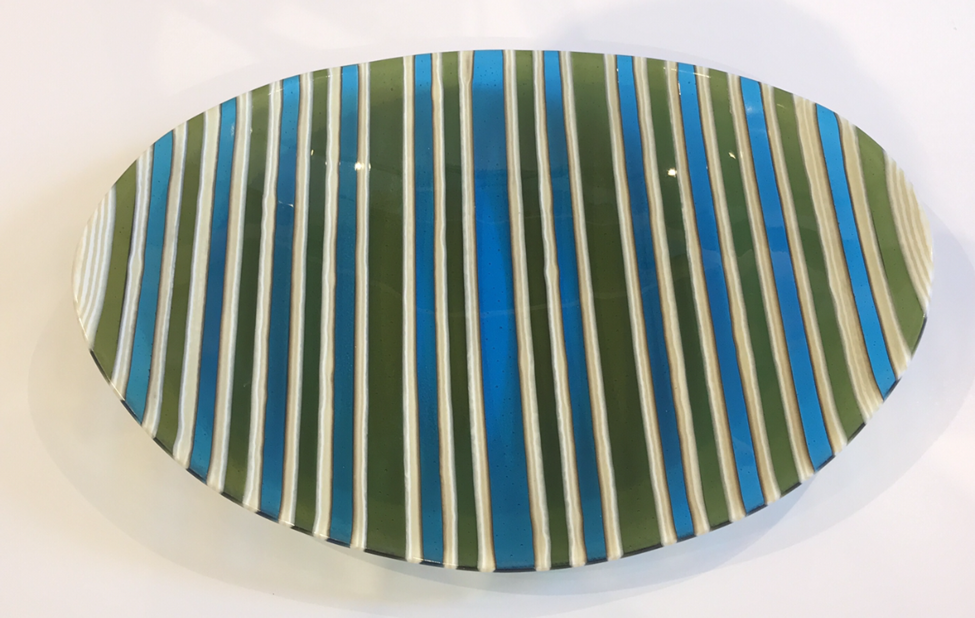 Green and Blue kiln formed glass 20" by Greg Rawls