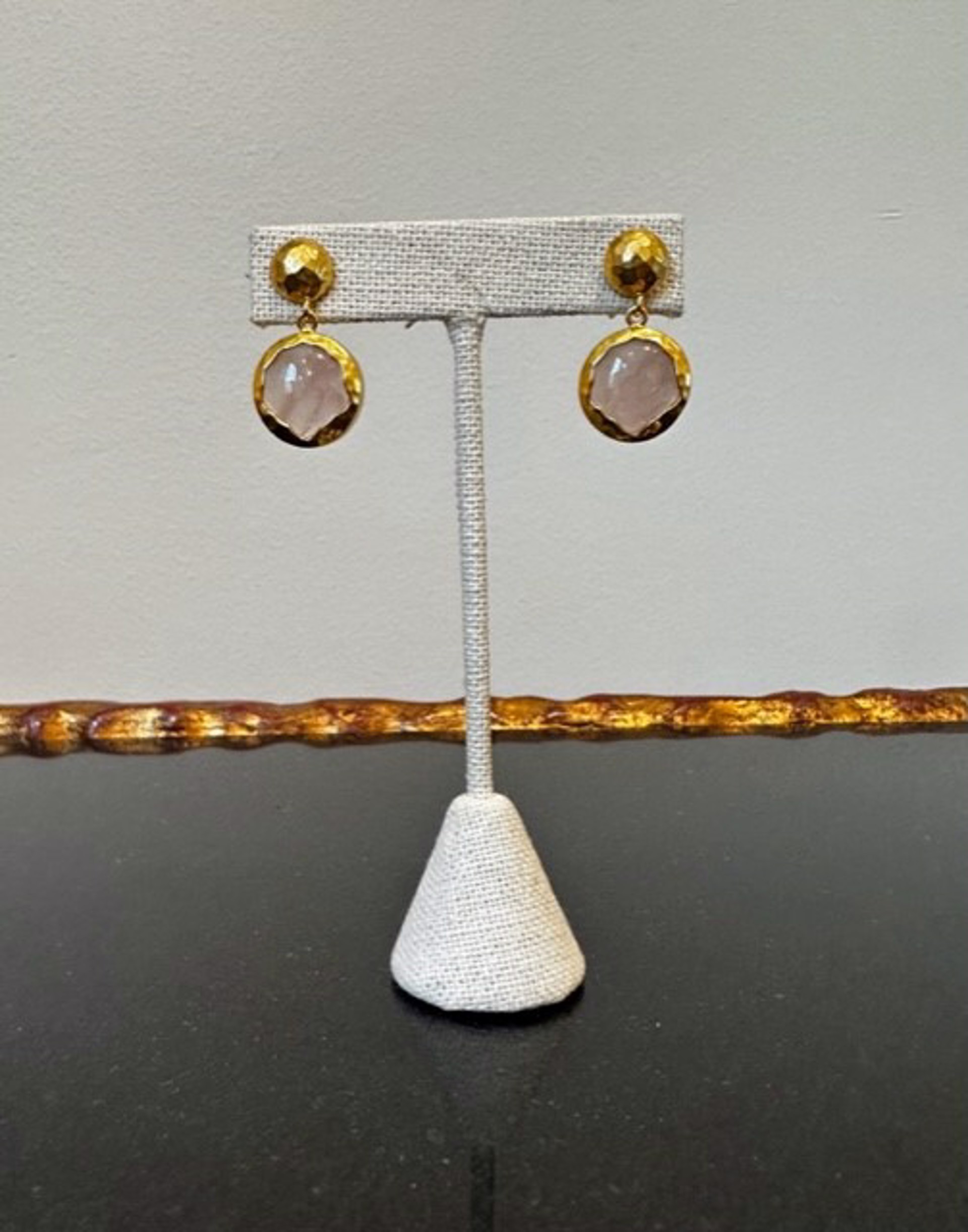 Hammered Gold Rose Quartz by J. Catma