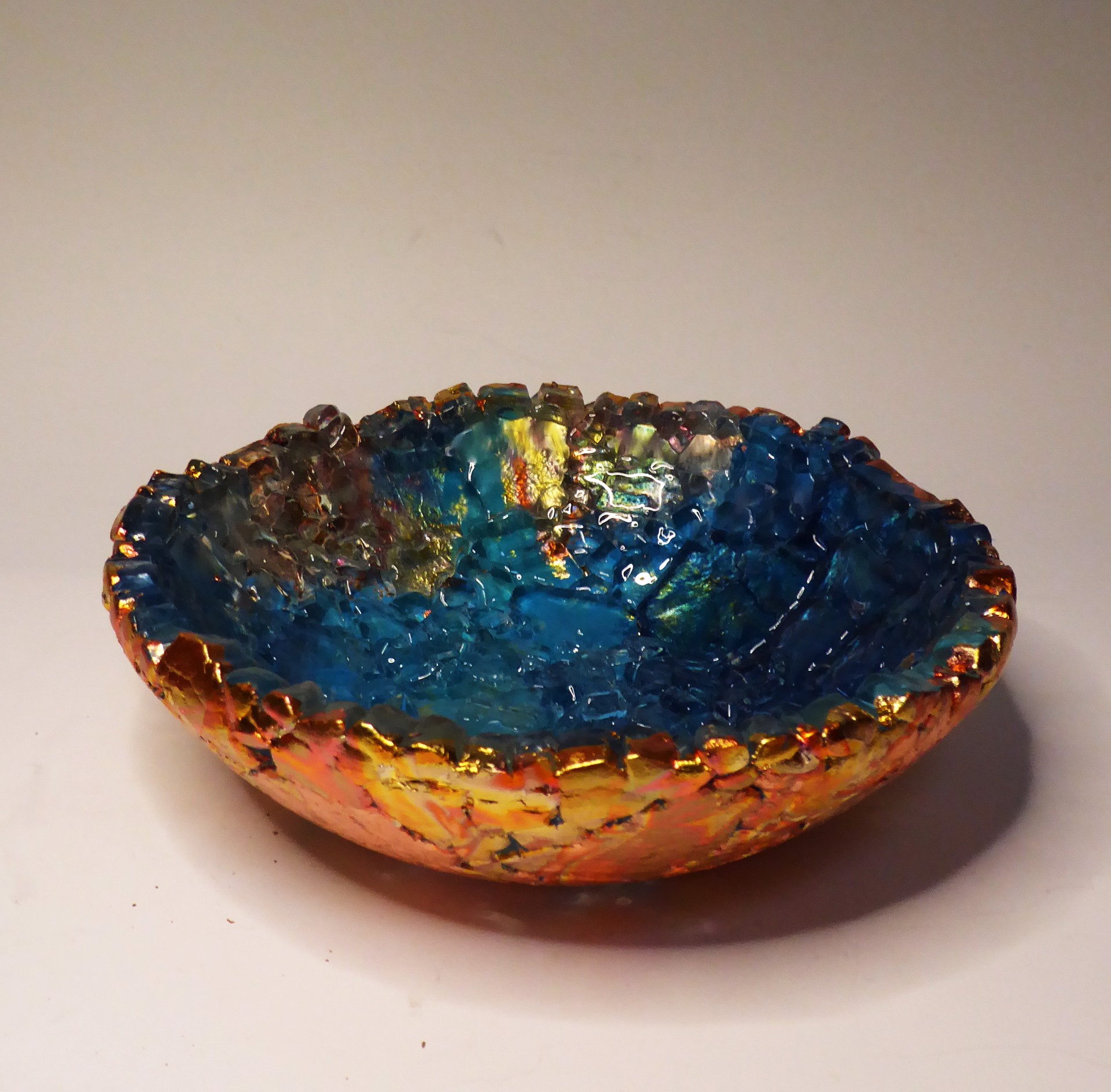 Blue and Teal Vessel by Mira Woodworth