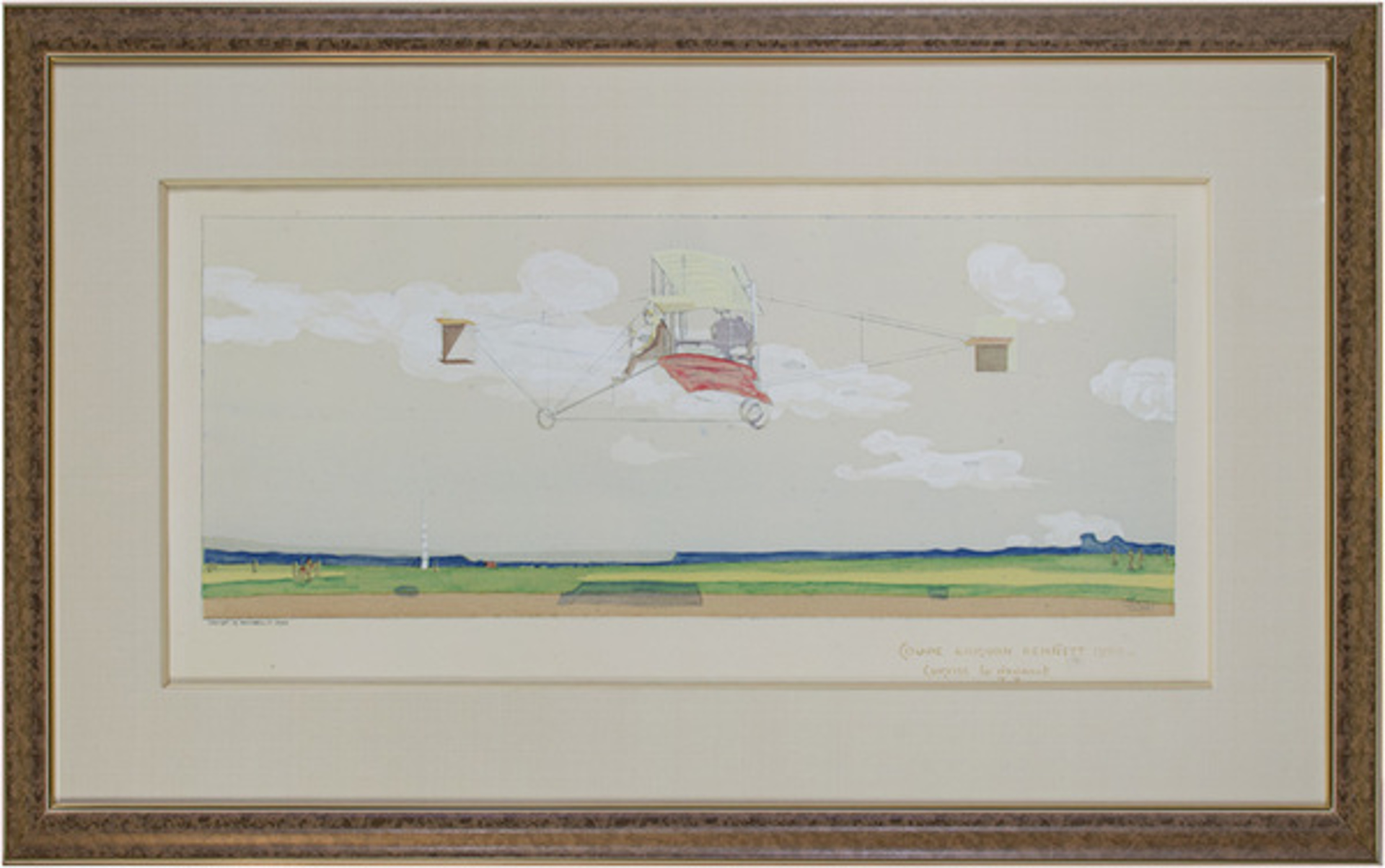 Coupe Gordon Bennett 1909 — Curtiss le Gagnant (airplane) by Marguerite Montaut (GAMY)