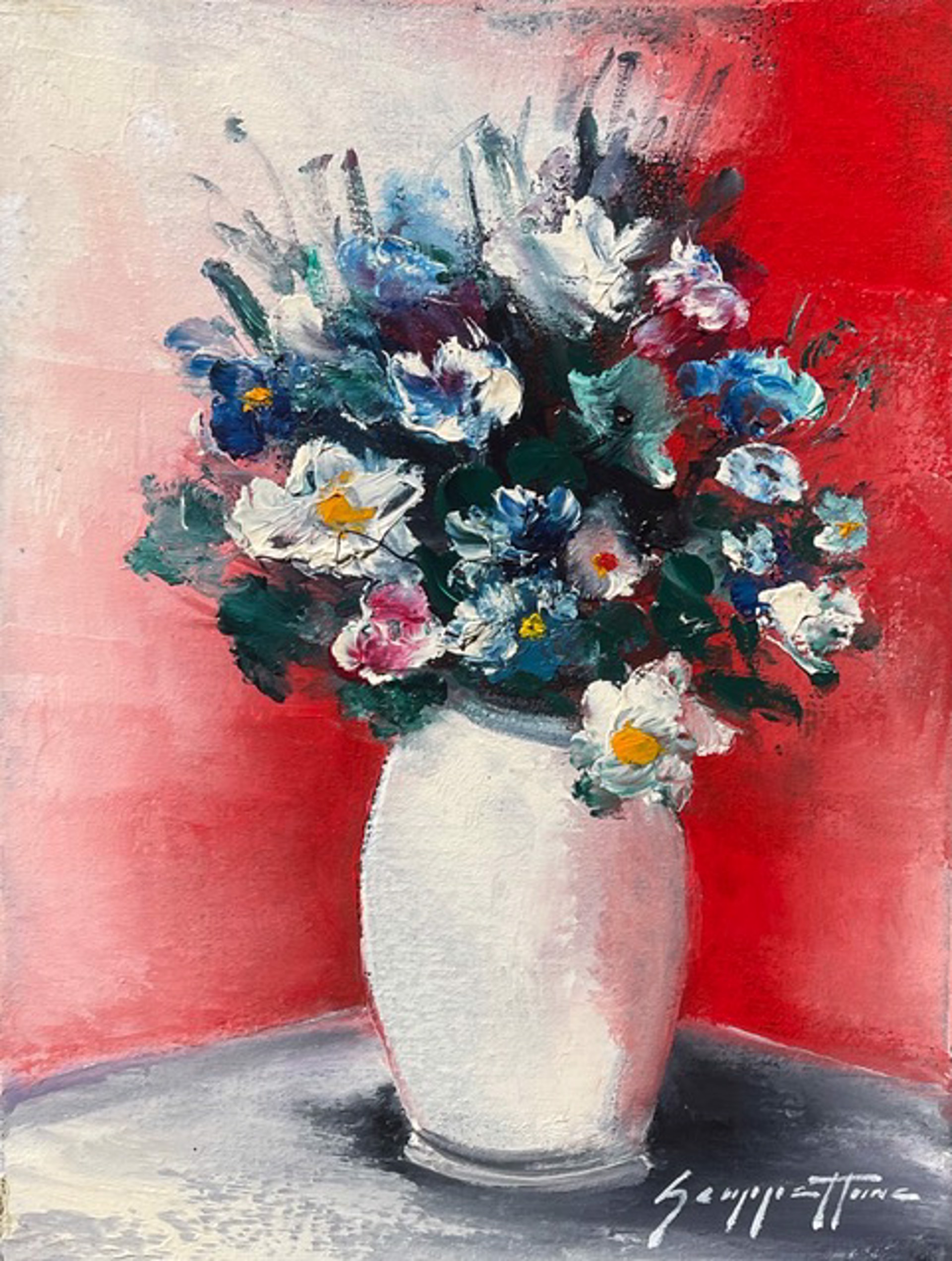 White Vase Bouquet by James Scoppettone