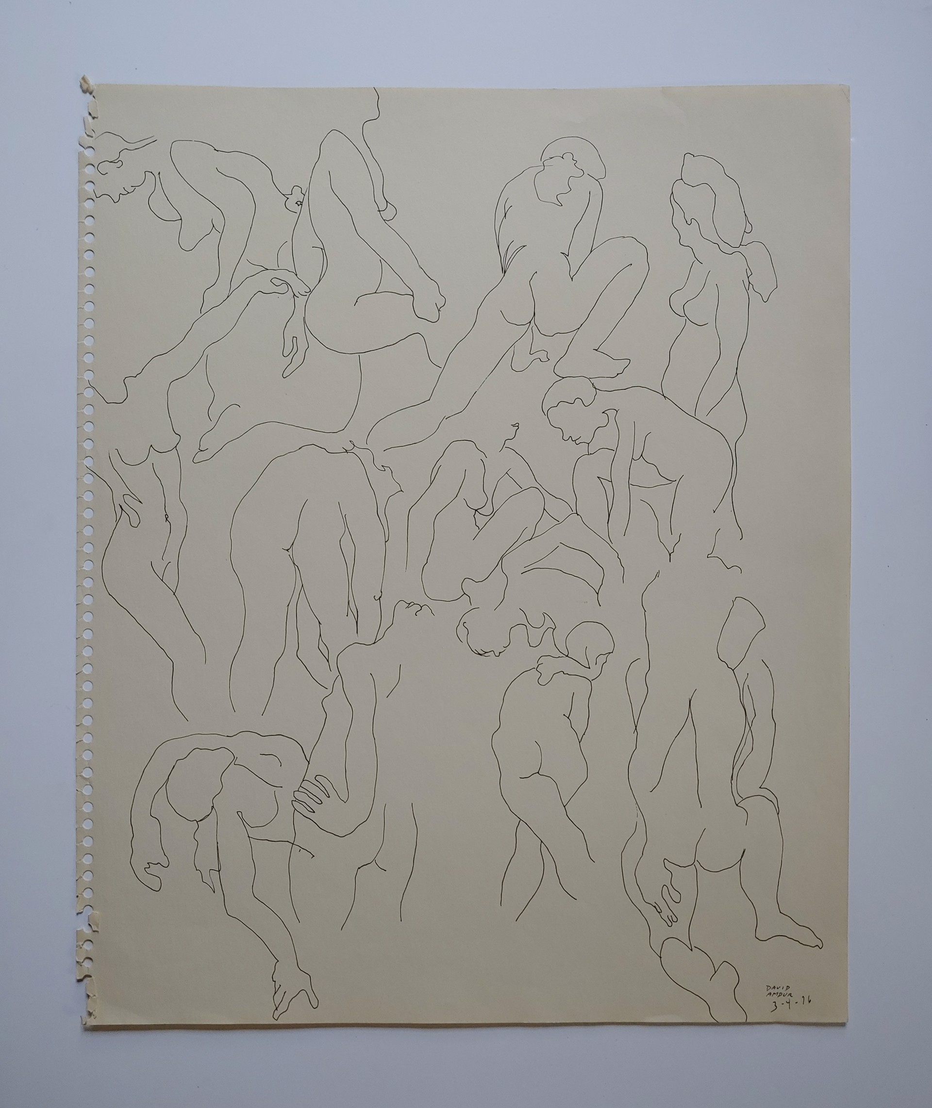 Nude Figures Sketch - Drawing by David Amdur