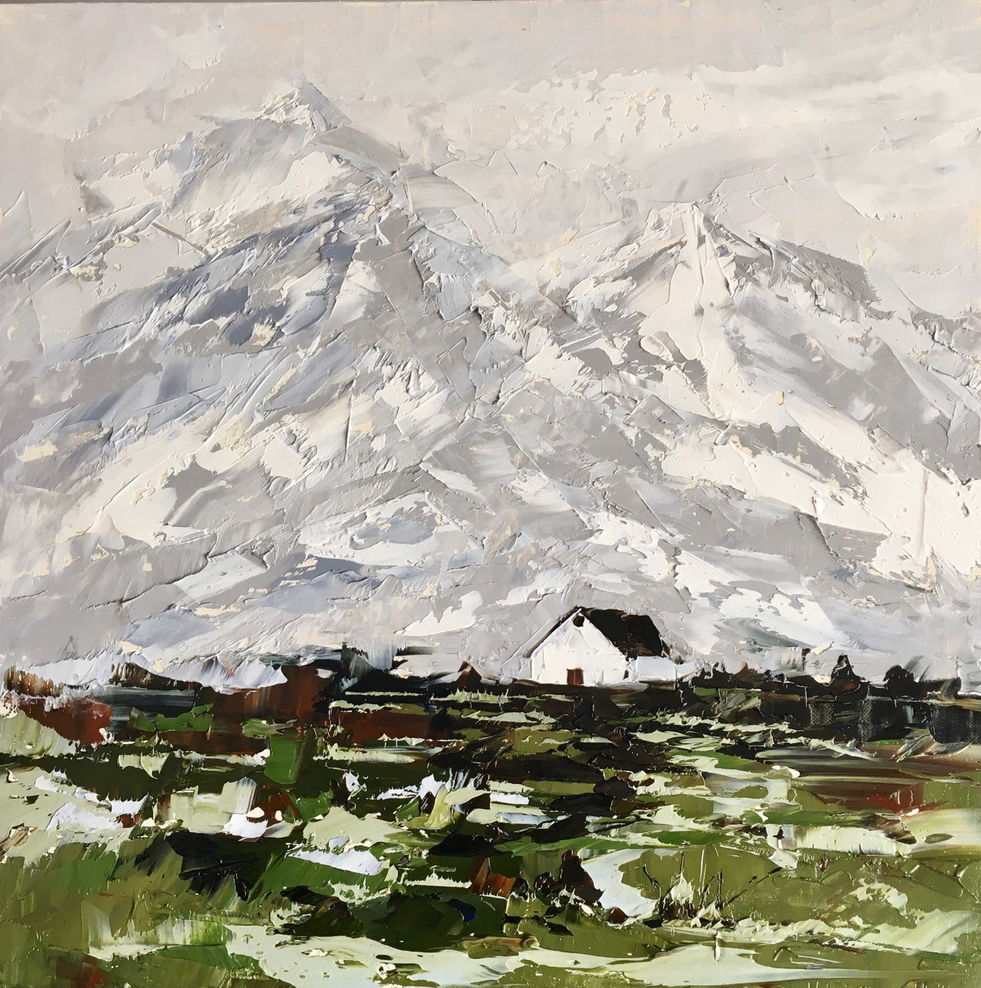 Mountain Barn (SOLD) by SANDRA PRATT