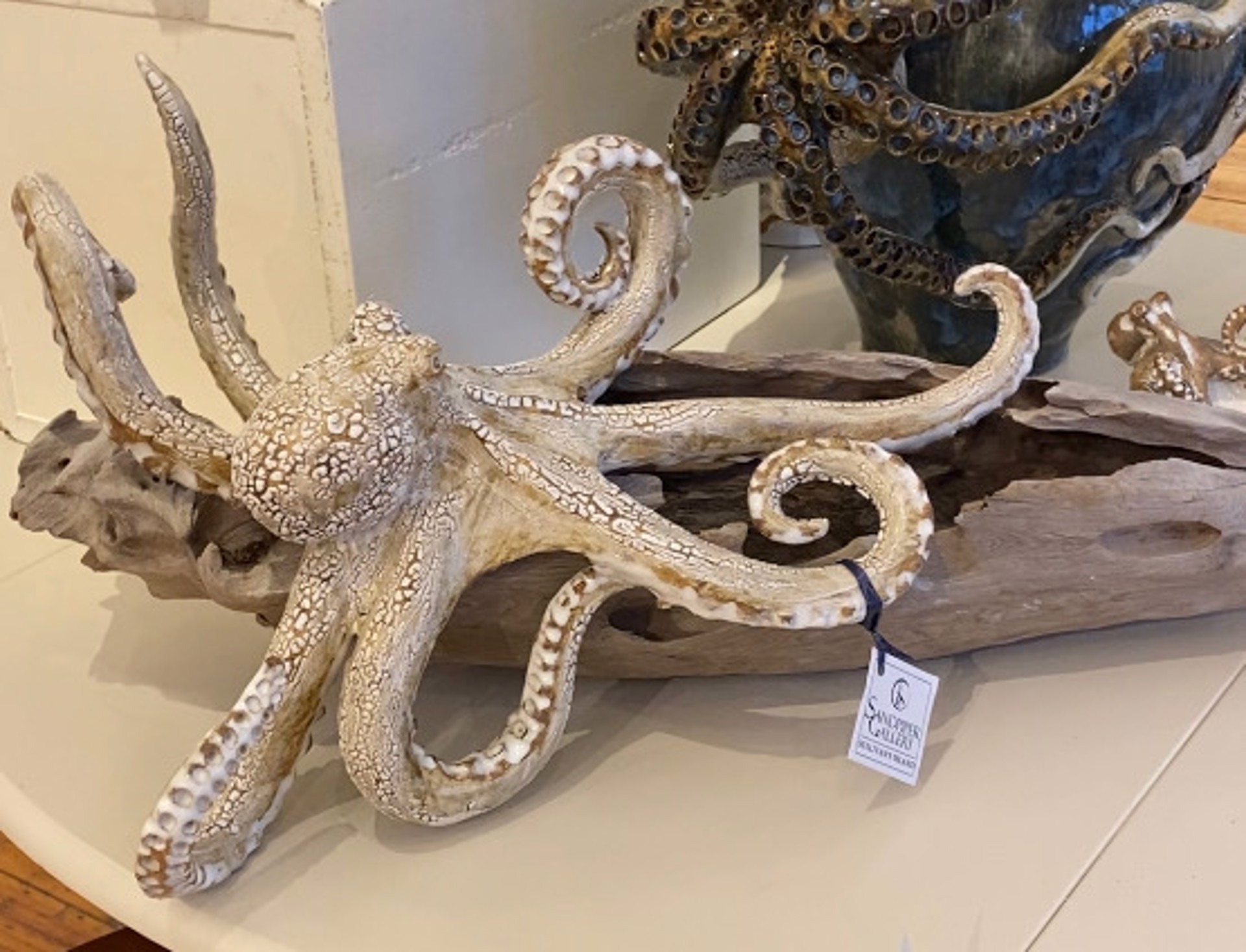 SG22-104 Large  Octopus Driftwood (White) by Shayne Greco