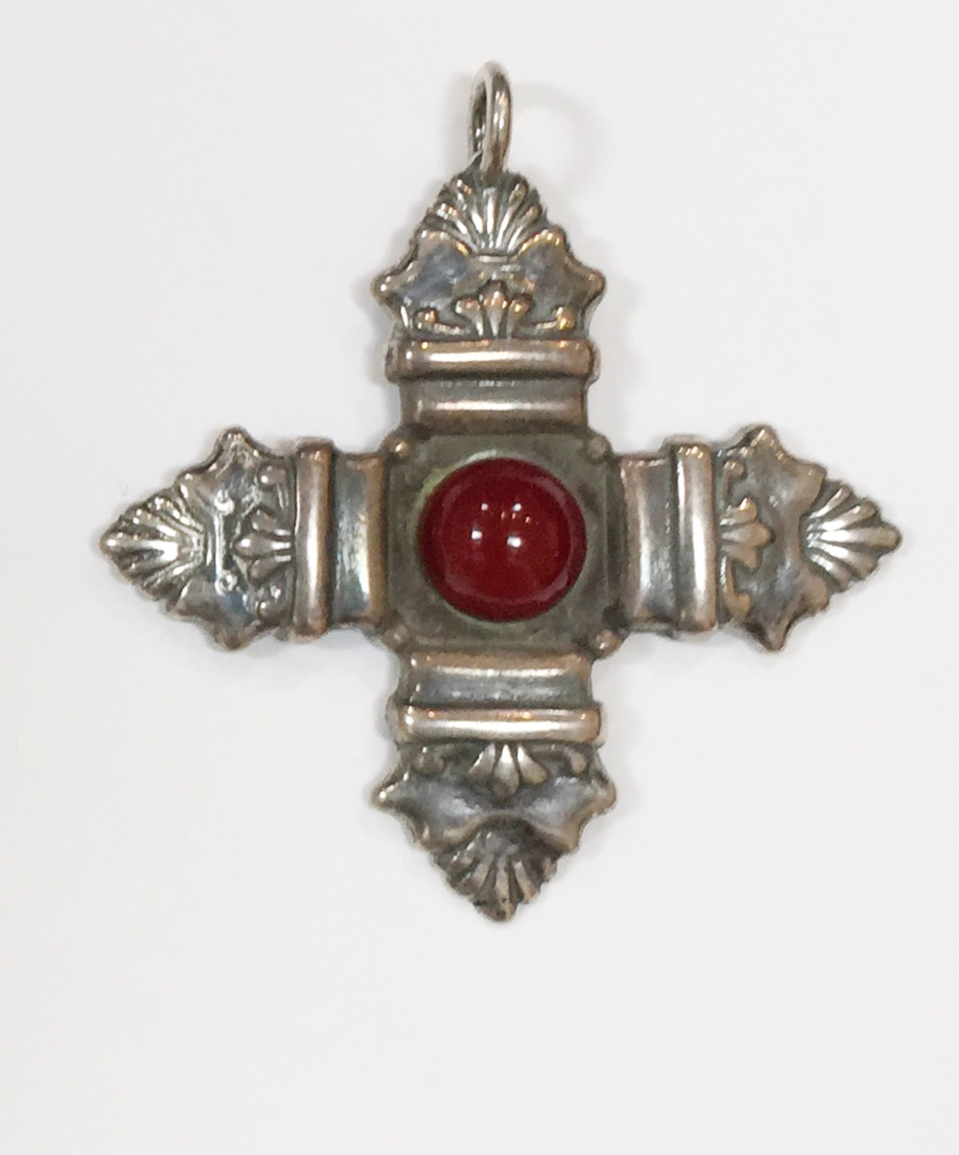 Pendant - Silver Cross of St. Thomas With Stone  9333 by Deanne McKeown