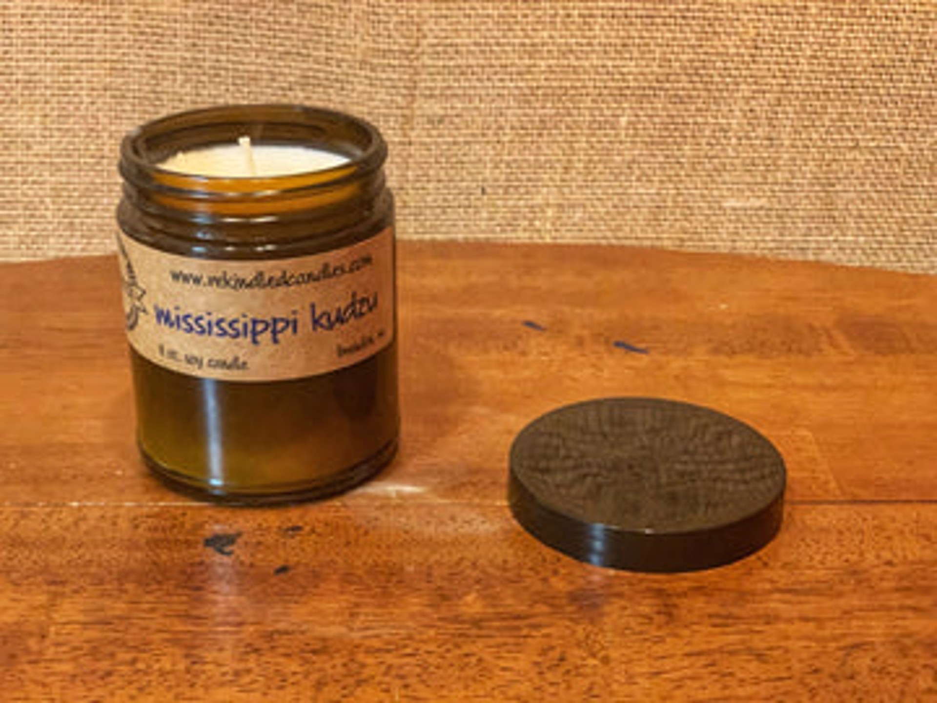 Delta Cotton Amber Jar Candle by re-kindled candle company