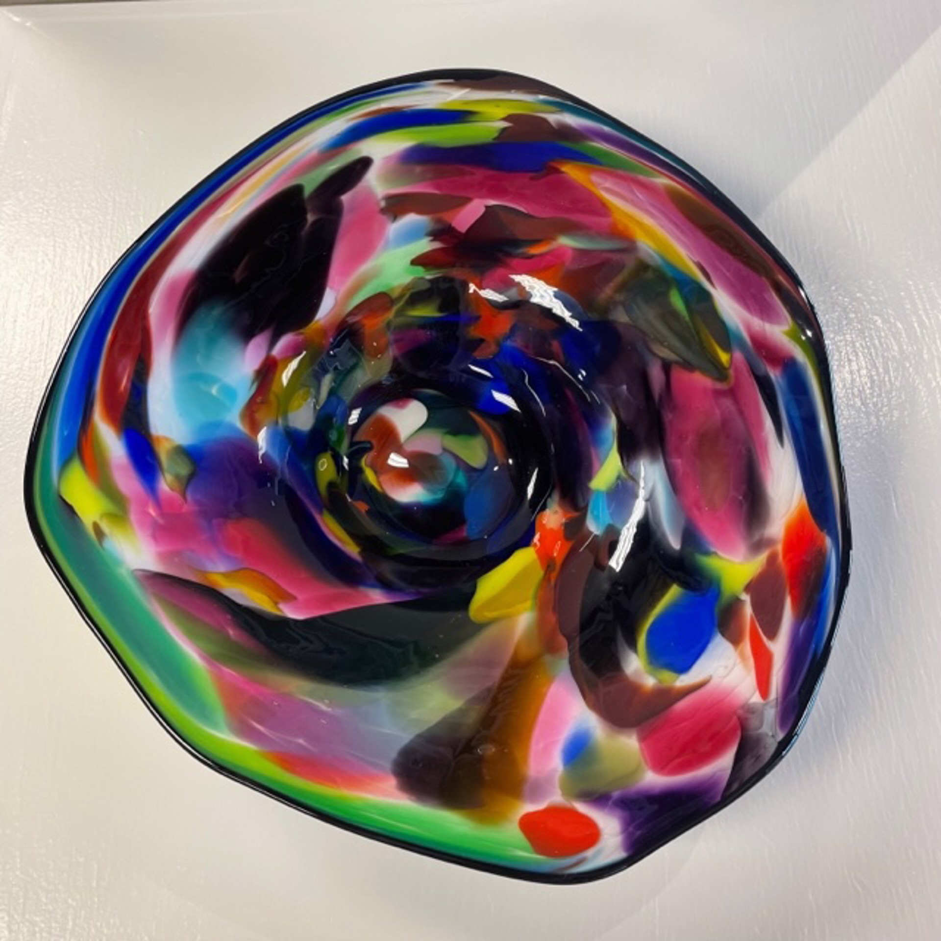 Multicolor Platter by AlBo Glass