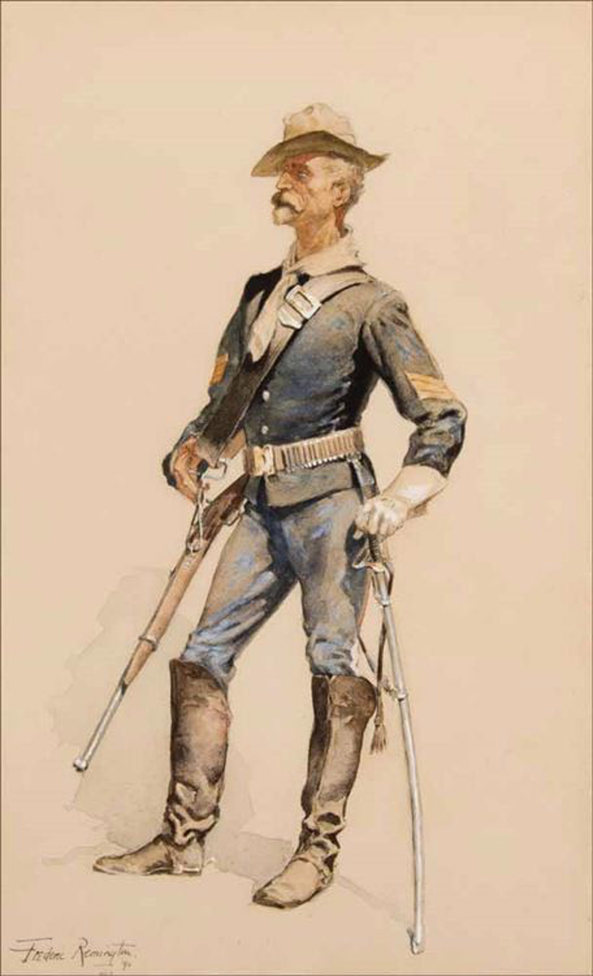 A TYPICAL TROOPER by Frederic Remington [1861-1909]