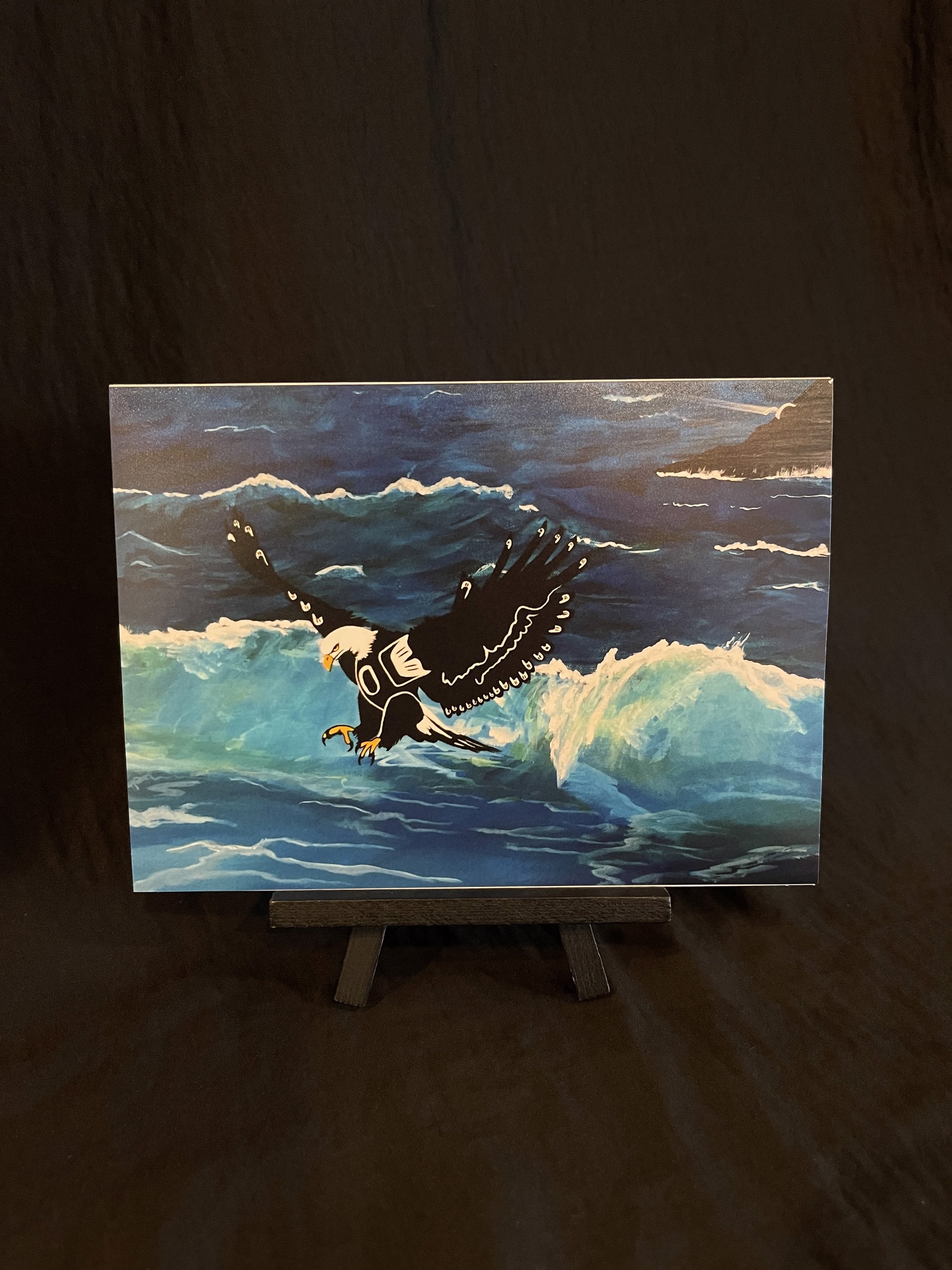 Art Card - Eagle Over Ocean by Diane Levesque