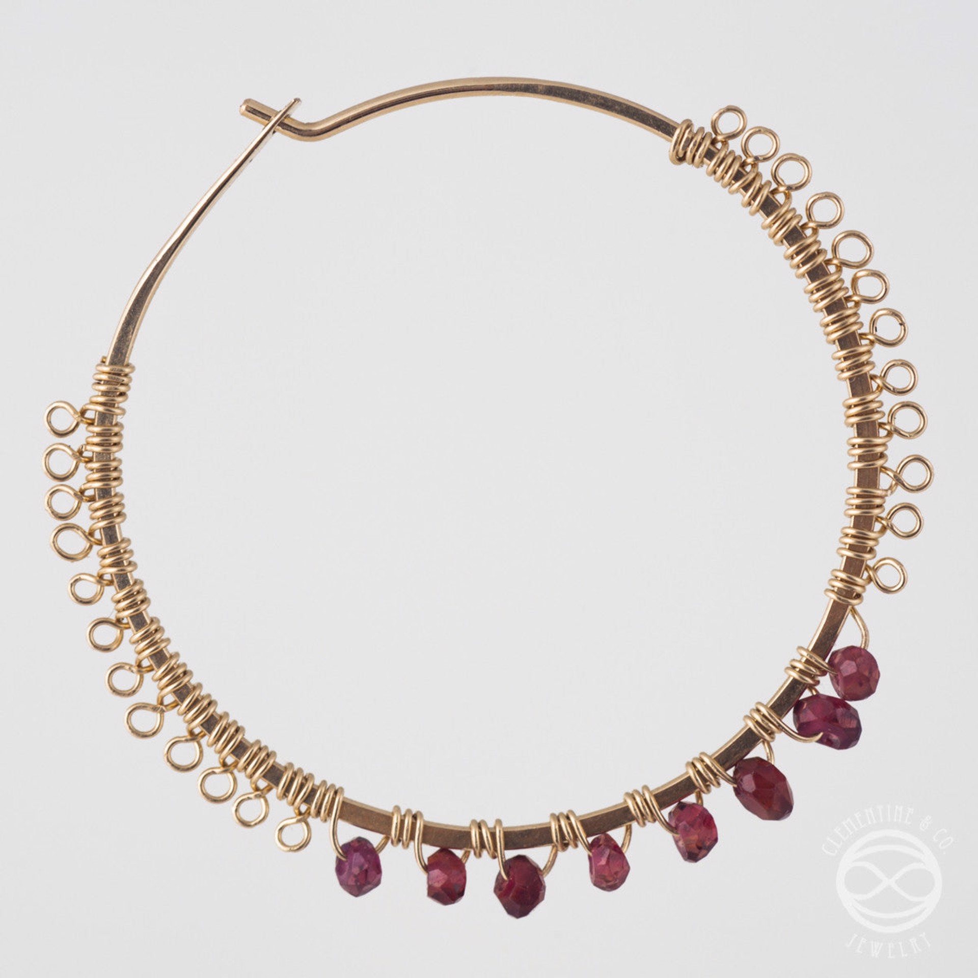 Filigree Hoops in Gold - amethyst by Clementine & Co. Jewelry