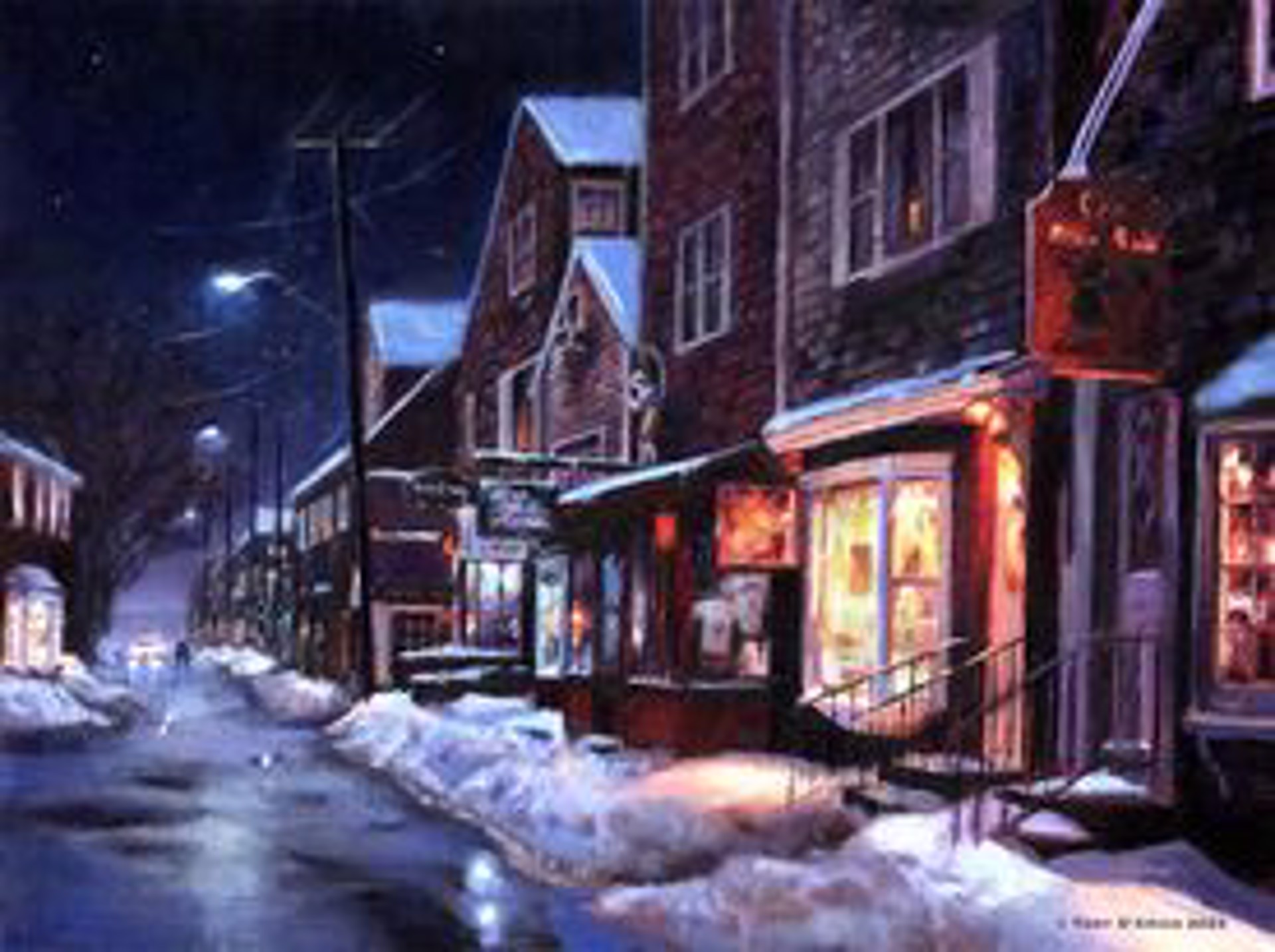 Winter Night in Rockport by Tony D'Amico