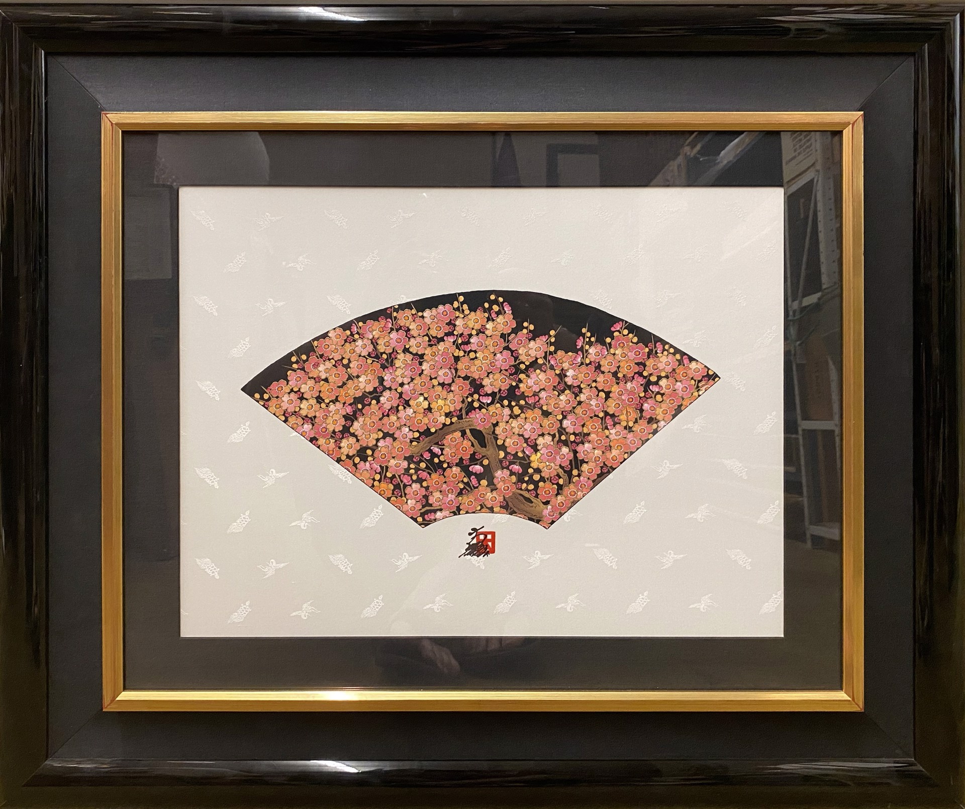Fan W/ Plum Blossoms by Hisashi Otsuka