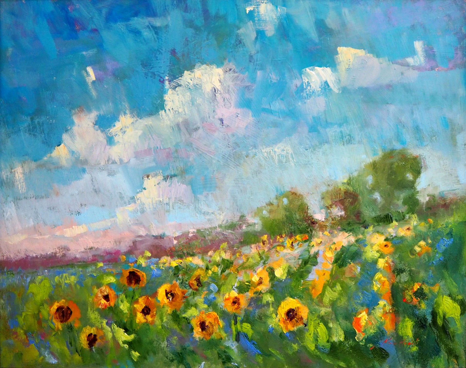 Sunflowers and Clouds by Karen Hewitt Hagan