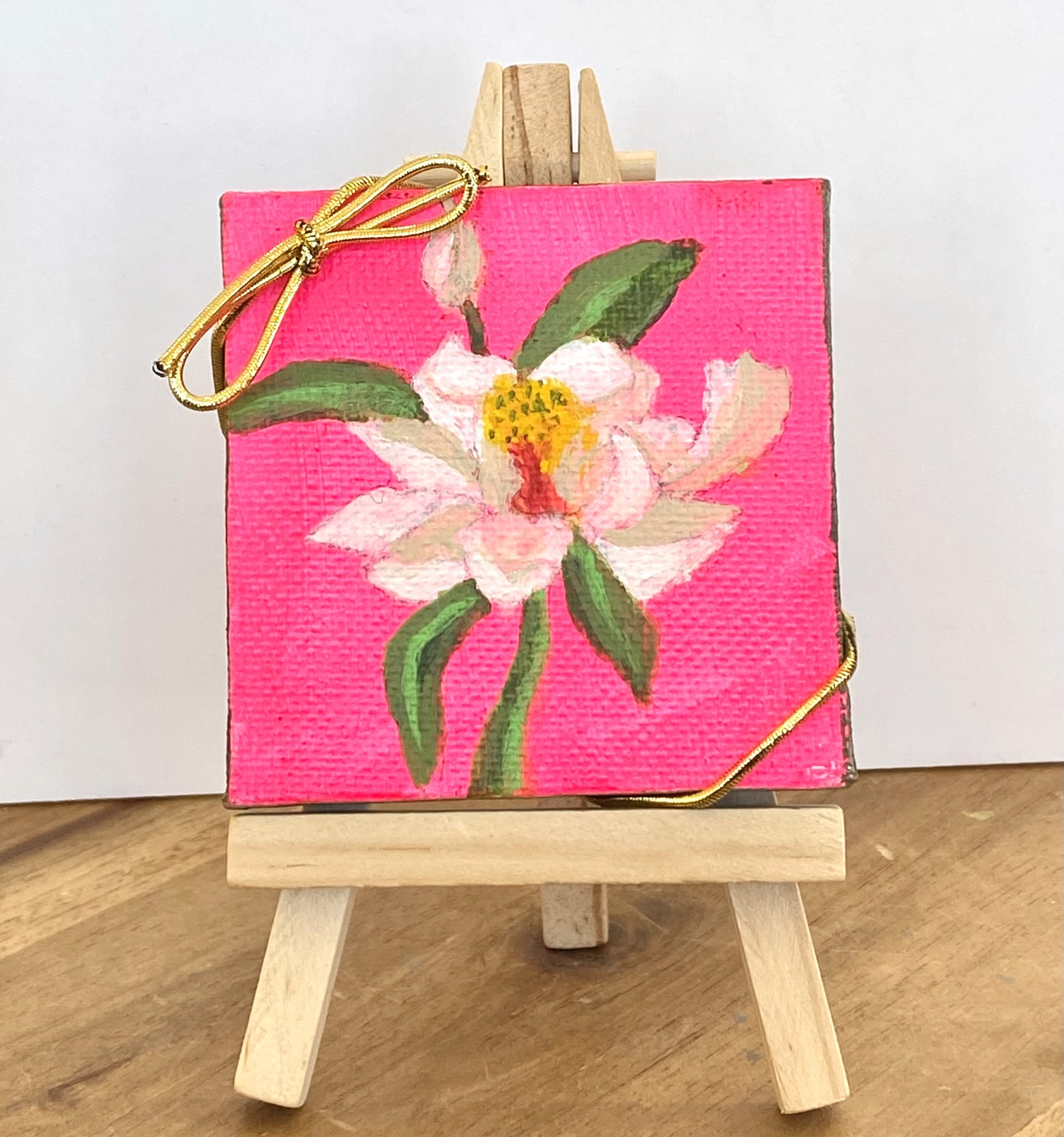 Pink Magnolia Mini Painting #2 by Elke Briuer