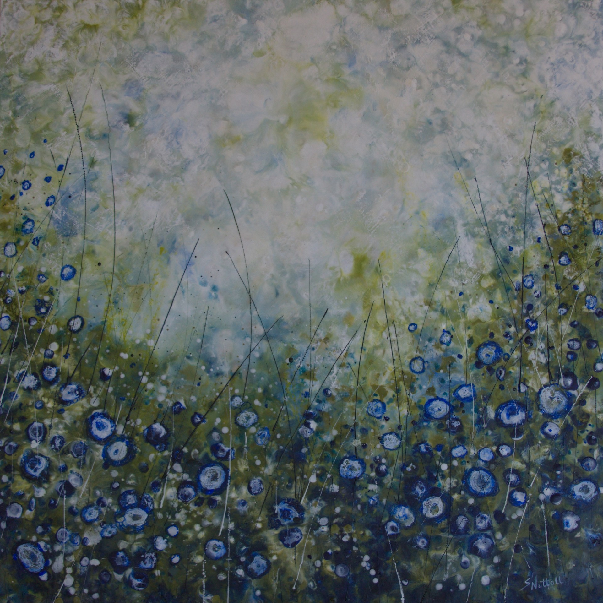 Field of Blue Flowers by Susan Nuttall