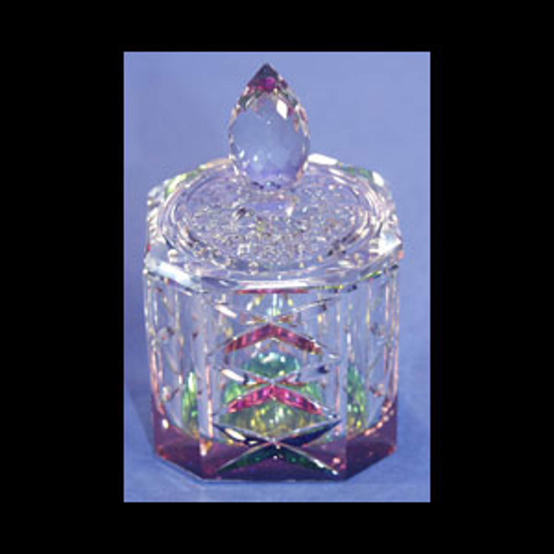 NFS-Crystal Candy Dish Eight Sided by Harold Lustig
