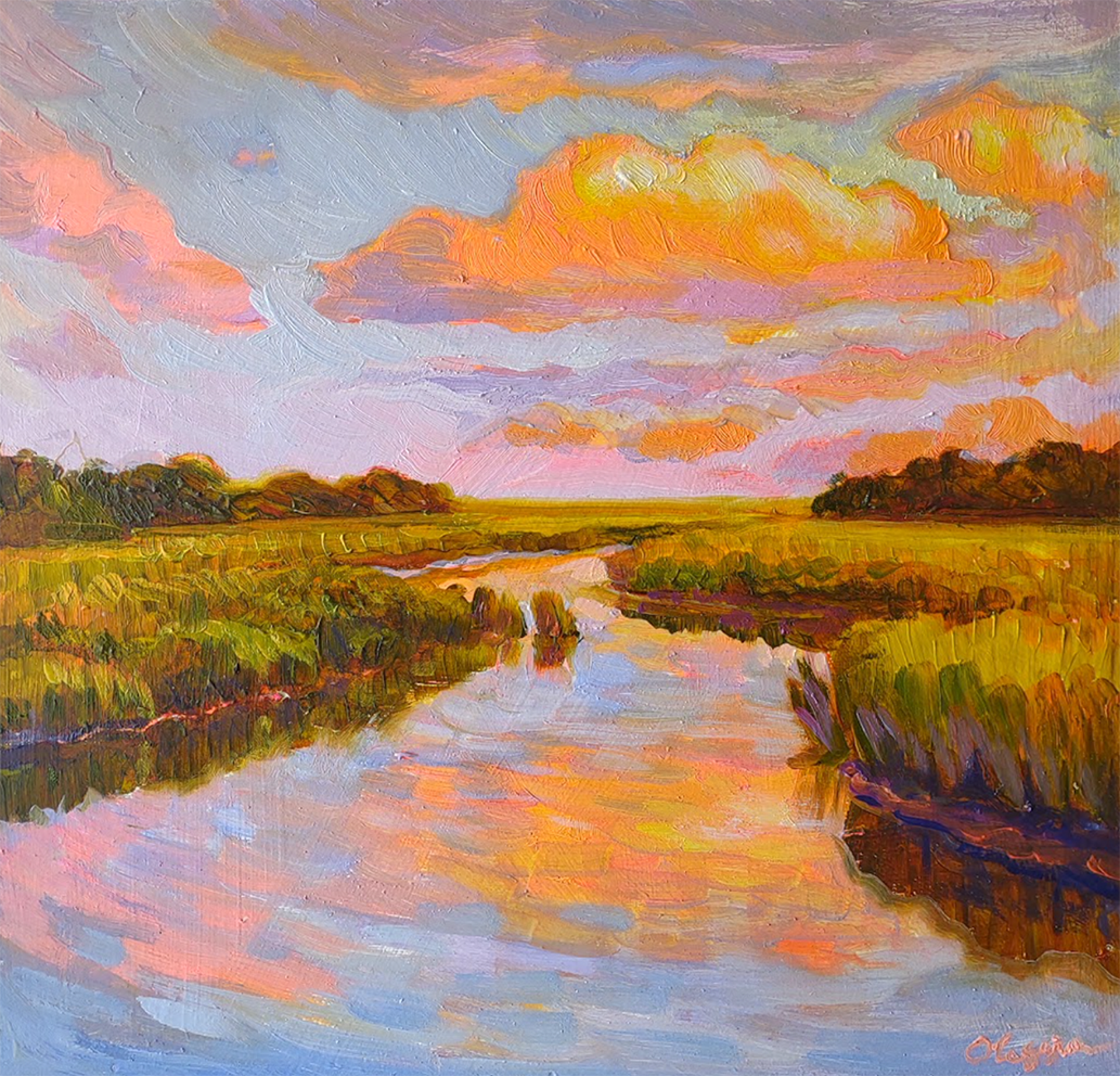 Sunset Creek by Olessia Maximenko