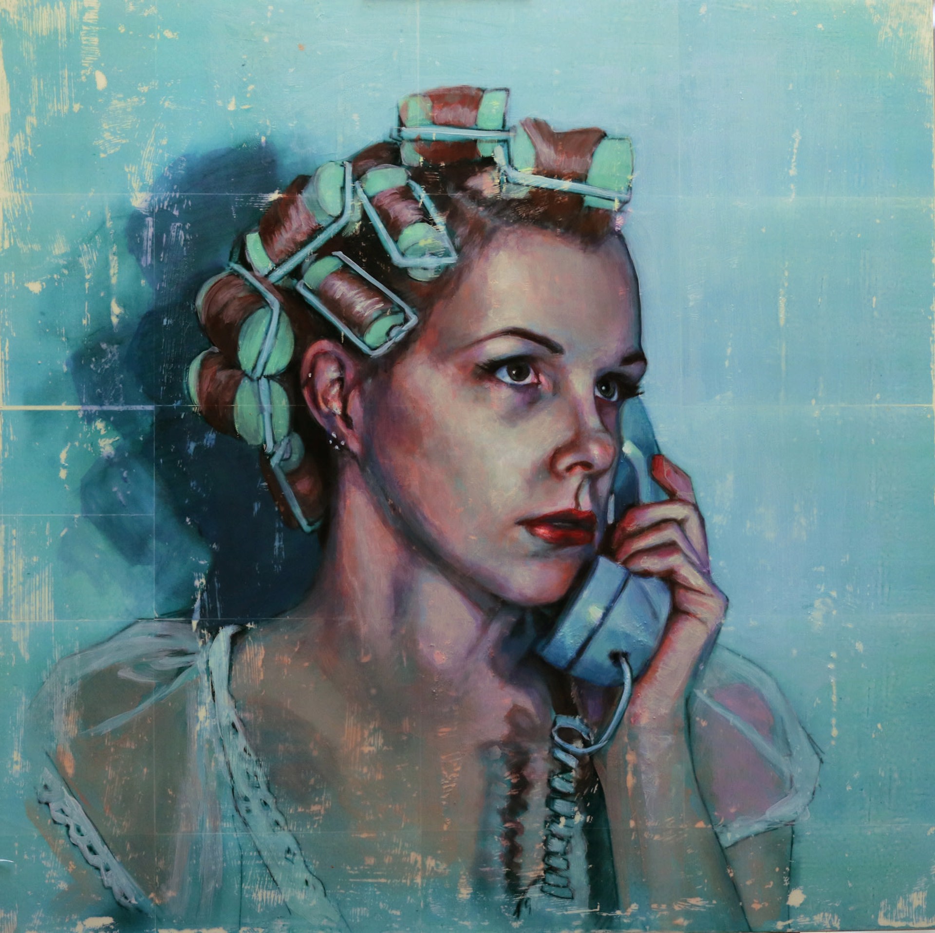 Woman In Curlers by Kelly Grace