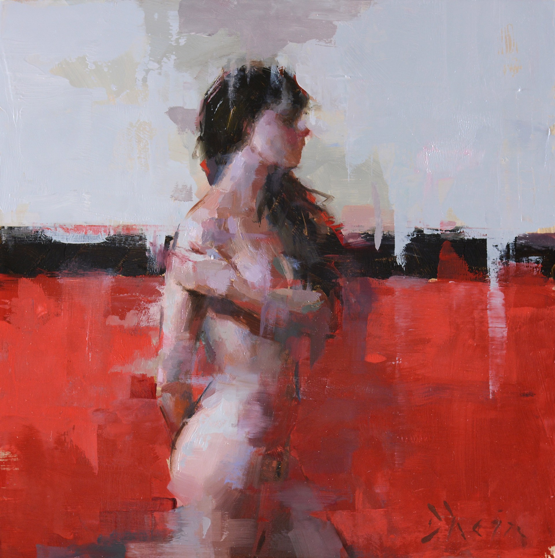 Nude with Red and Black by Jacob Dhein