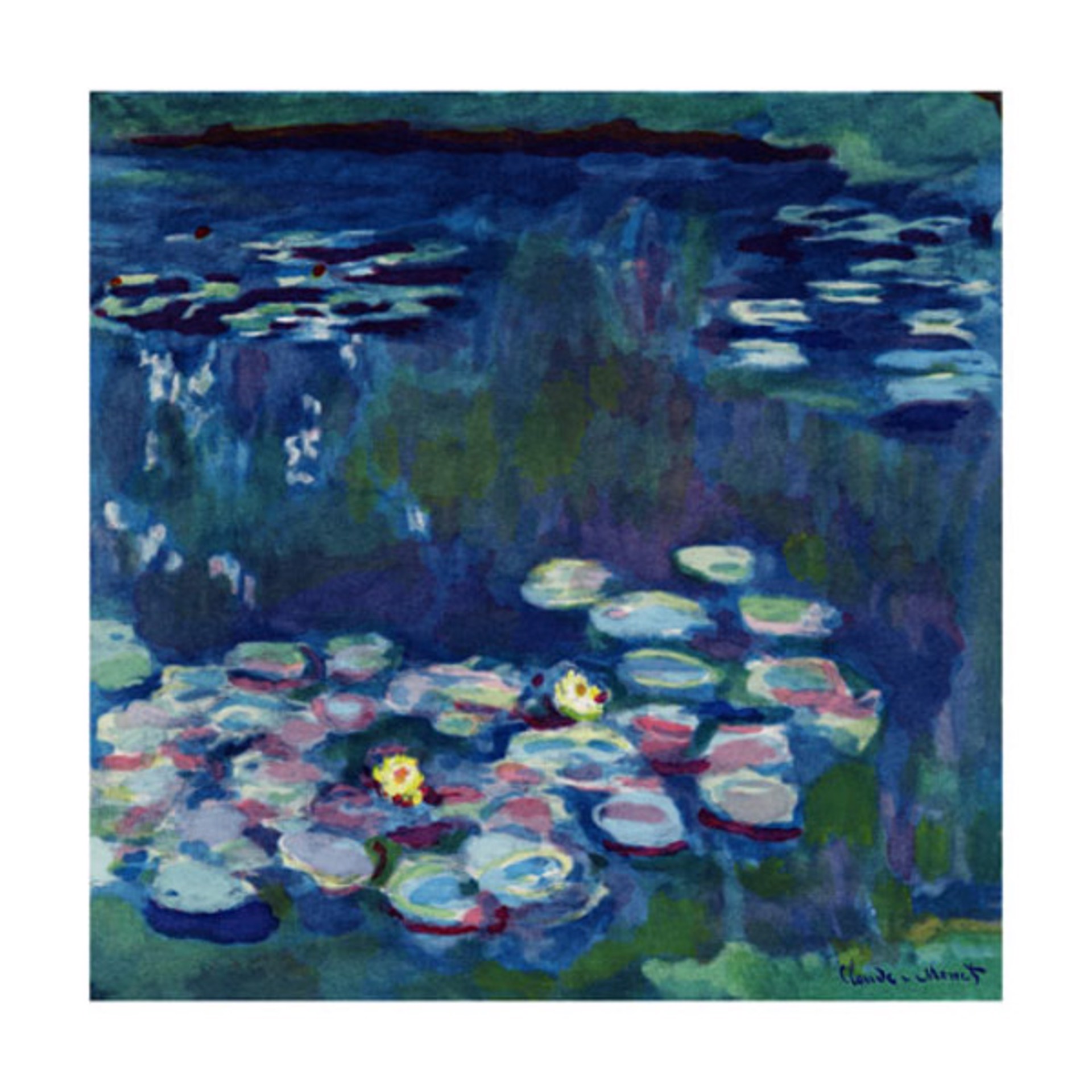 Giverny Water Lilies: Blue II by Claude Monet (after)