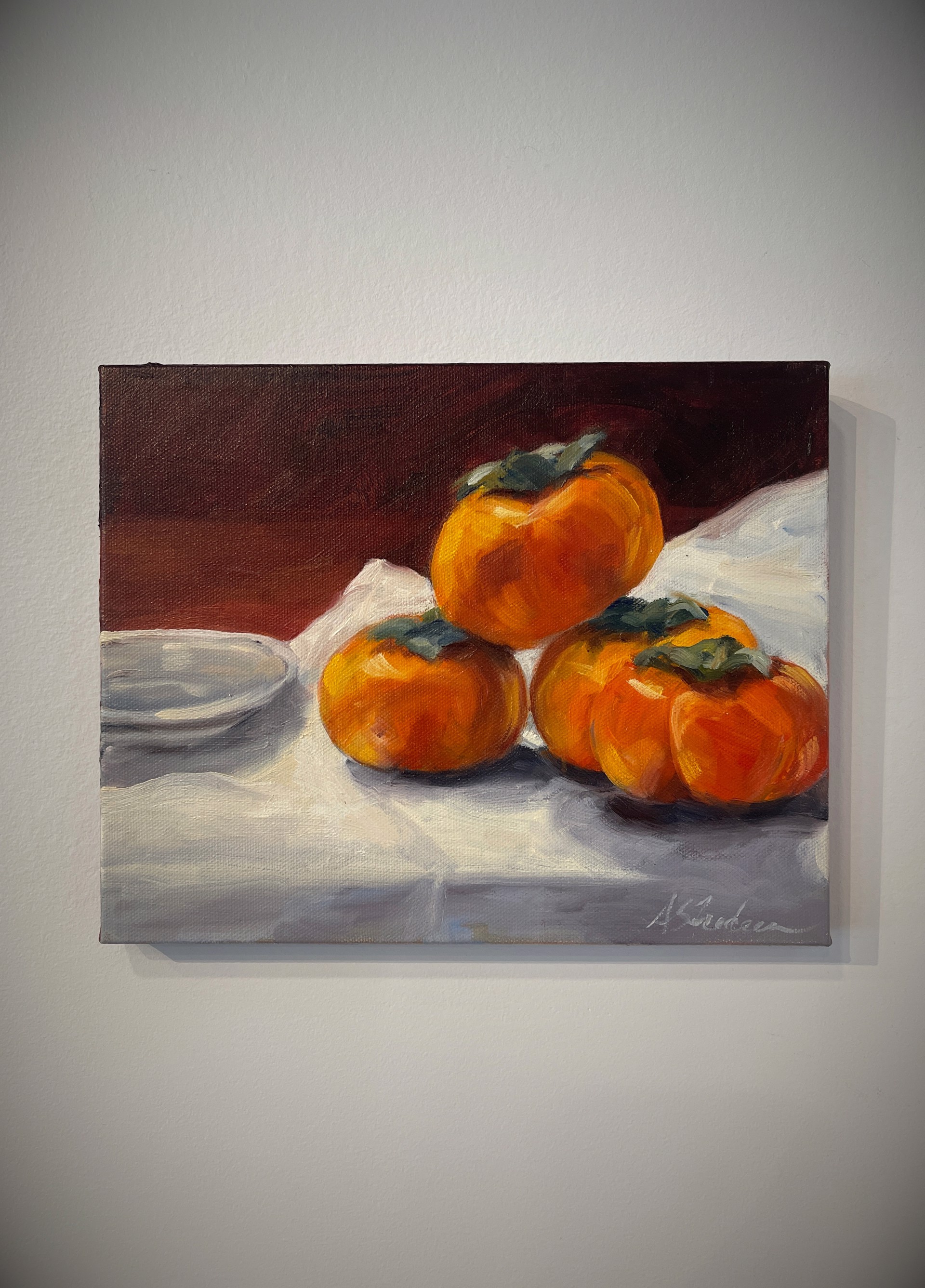 Persimmon Still Life by Andrea S. Fredeen