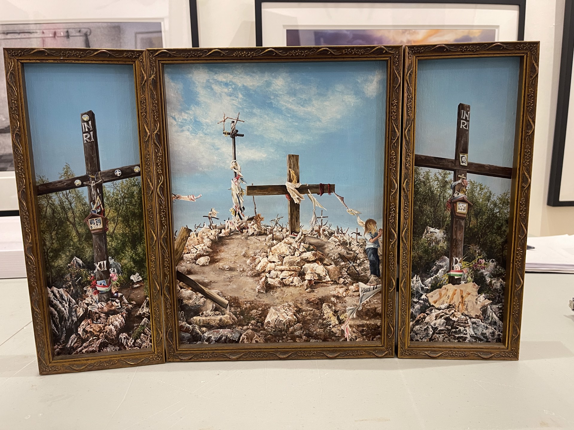 Patron Saints Triptych by Shirley Rabe' Masinter