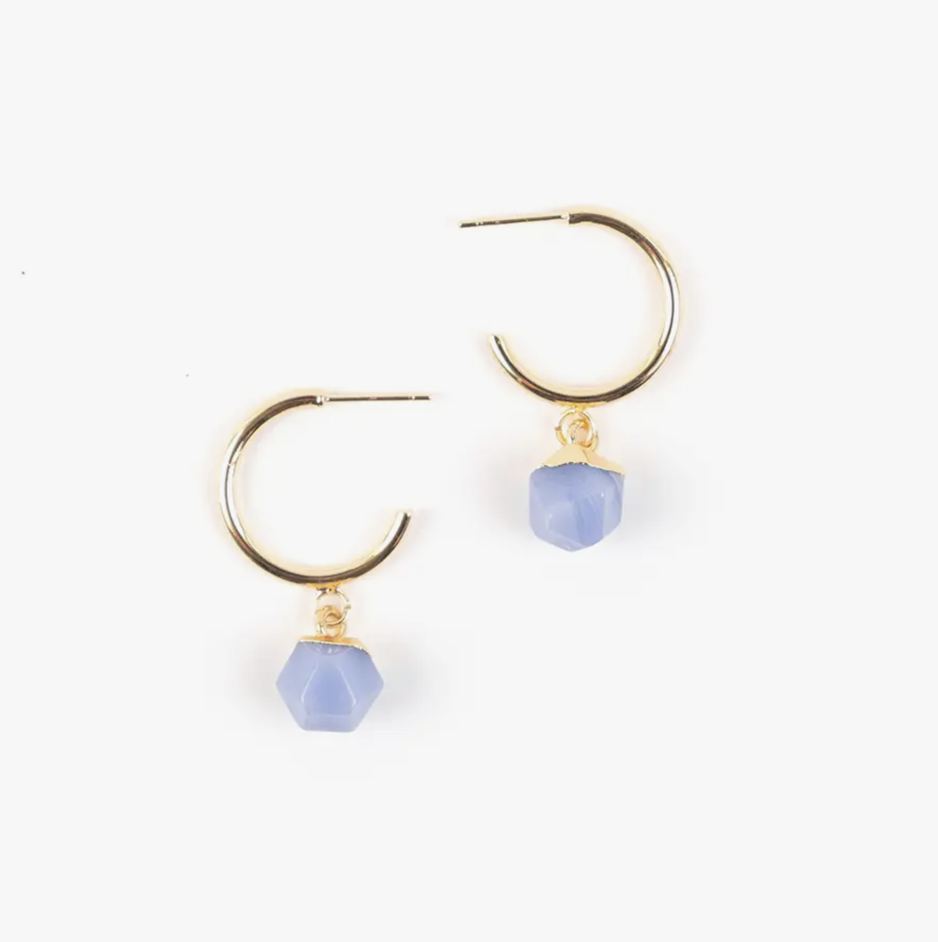 Faceted Stone Gold Hoop Earrings by Altiplano