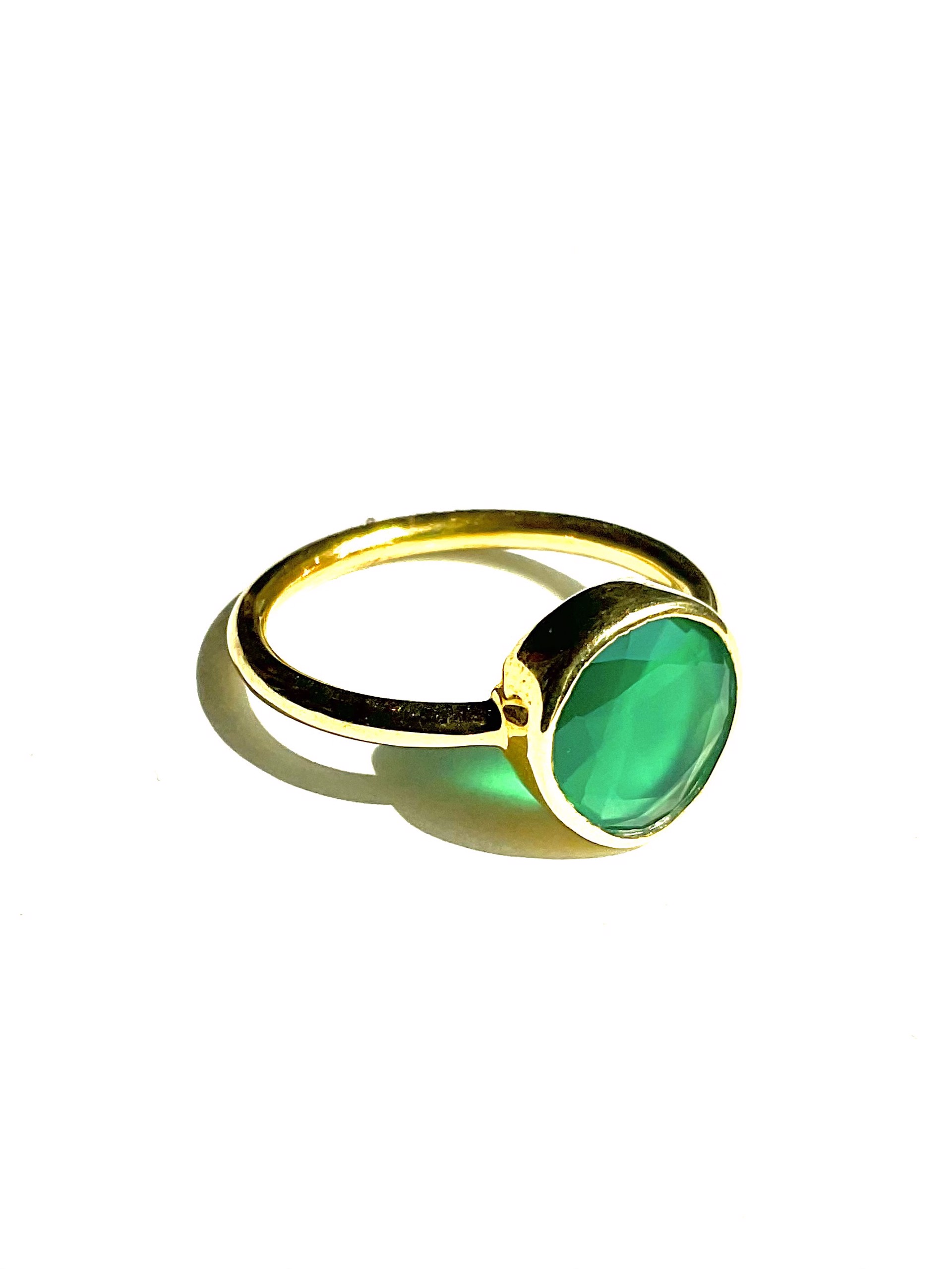Green Onyx Round Ring by J. Catma