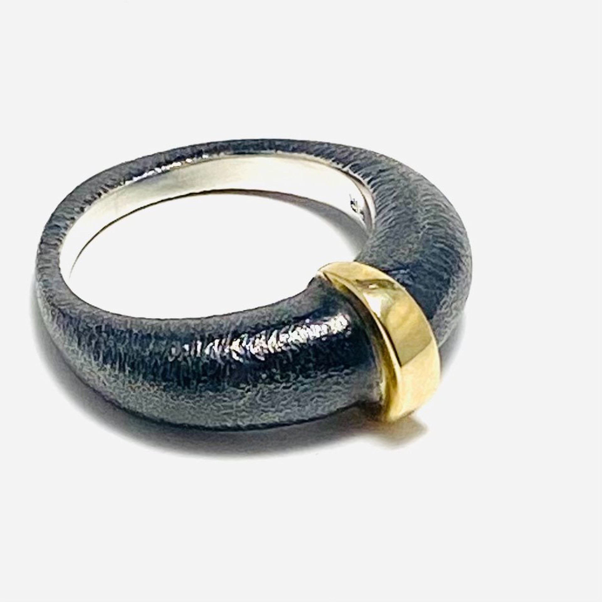 Oxidized Silver with Gold Accent  Ring sz8.25 BORA22-15 by Bora