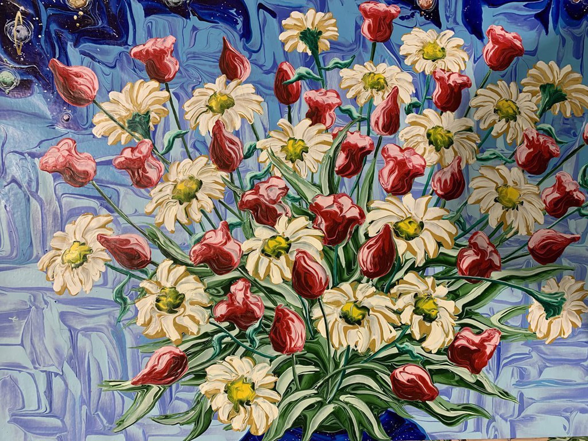 Still Life with Daisies and Tulips #2 by Gregory Horndeski