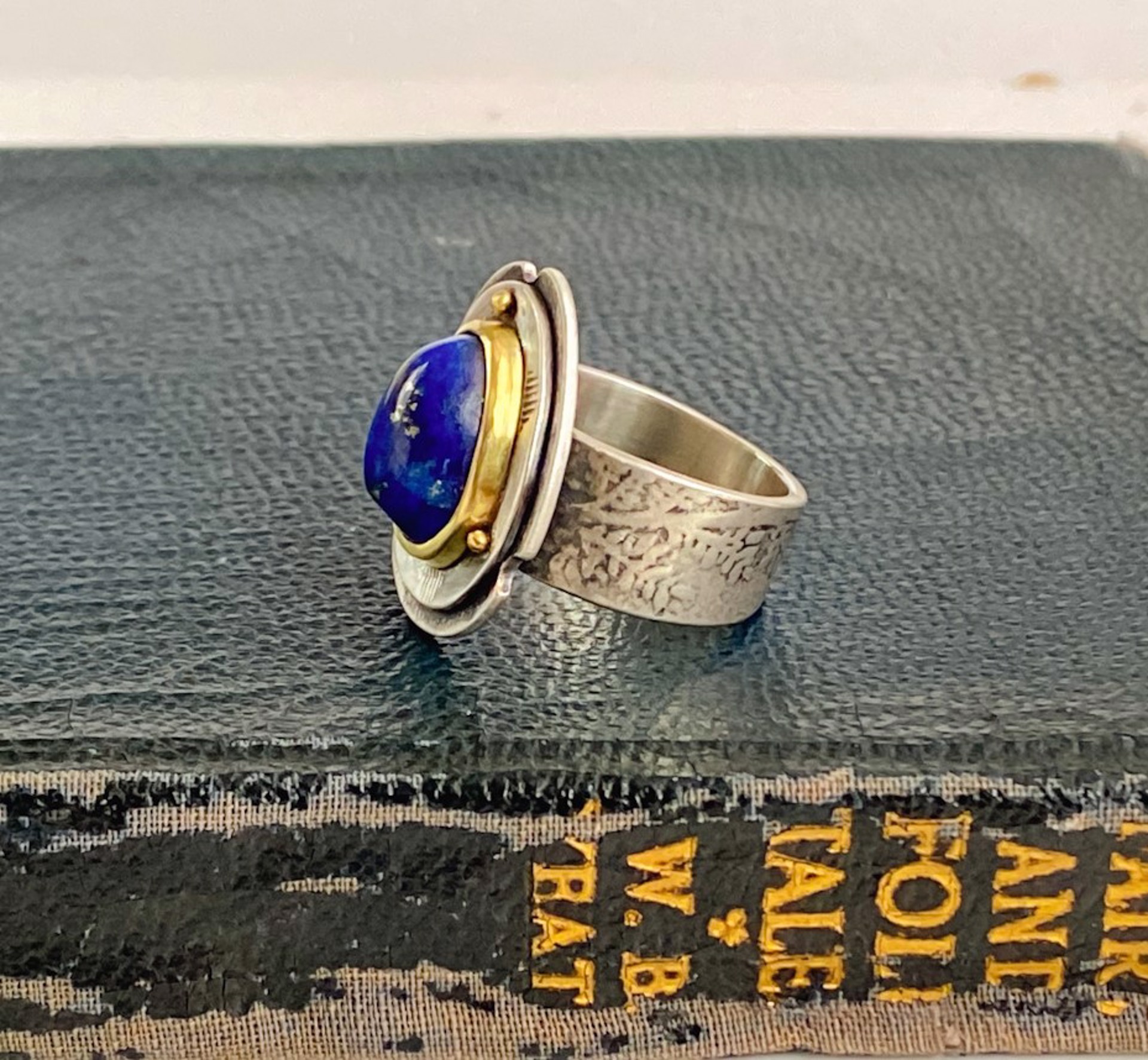 Minoan Shield Ring with Lapis by Jen McCaw