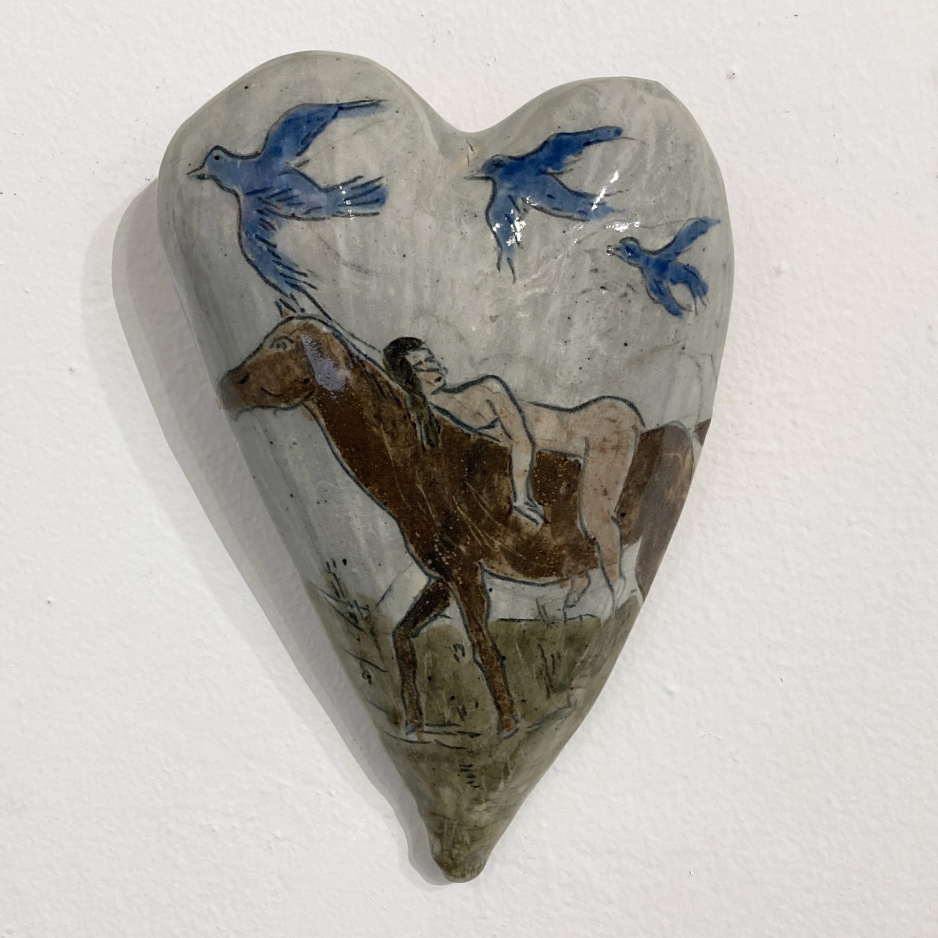 Horse & Blue Birds Heart by Julius Forzano