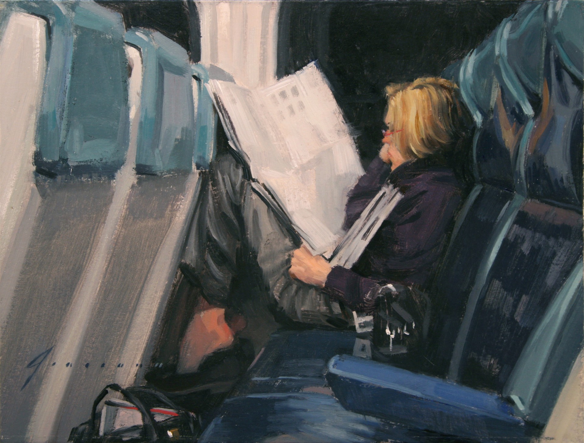 Woman on Train by Vincent Giarrano