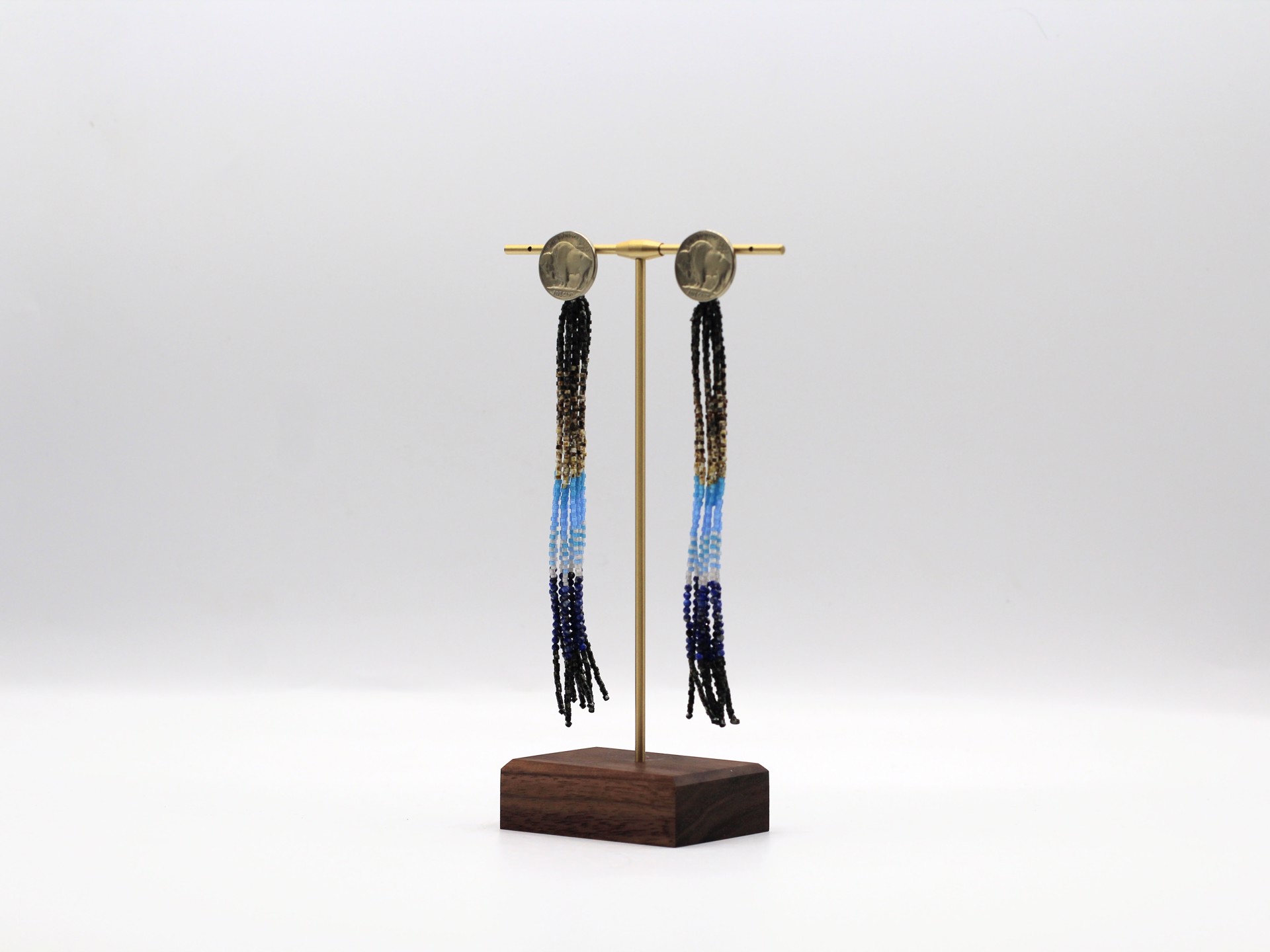 Picasso In Blue Buffalo Nickel Earring by Jessica Brewer