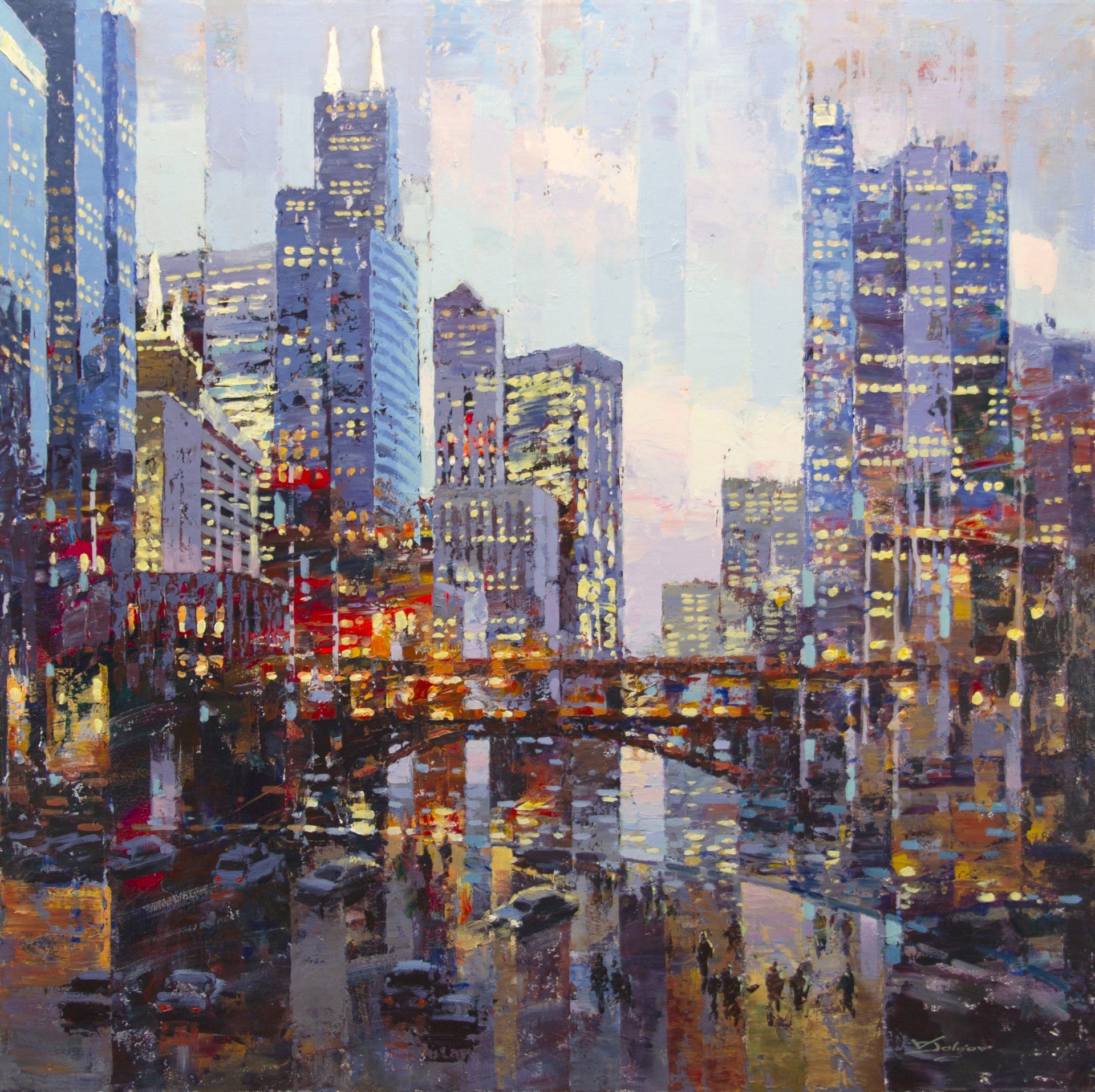 Chicago Night by Vadim Dolgov