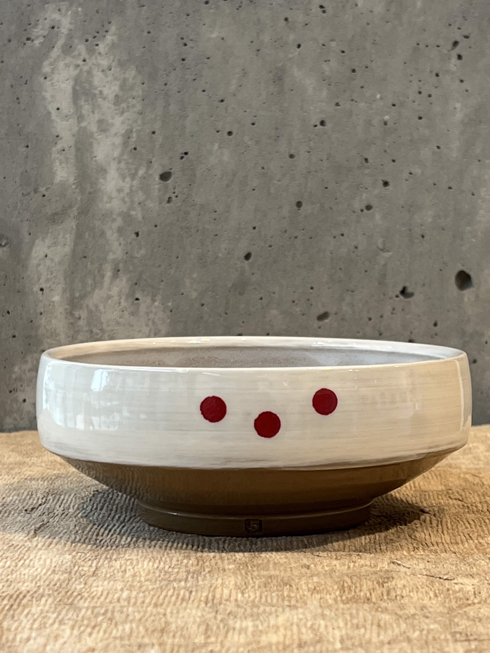Large Red Dot Bowl by Doug Schroder