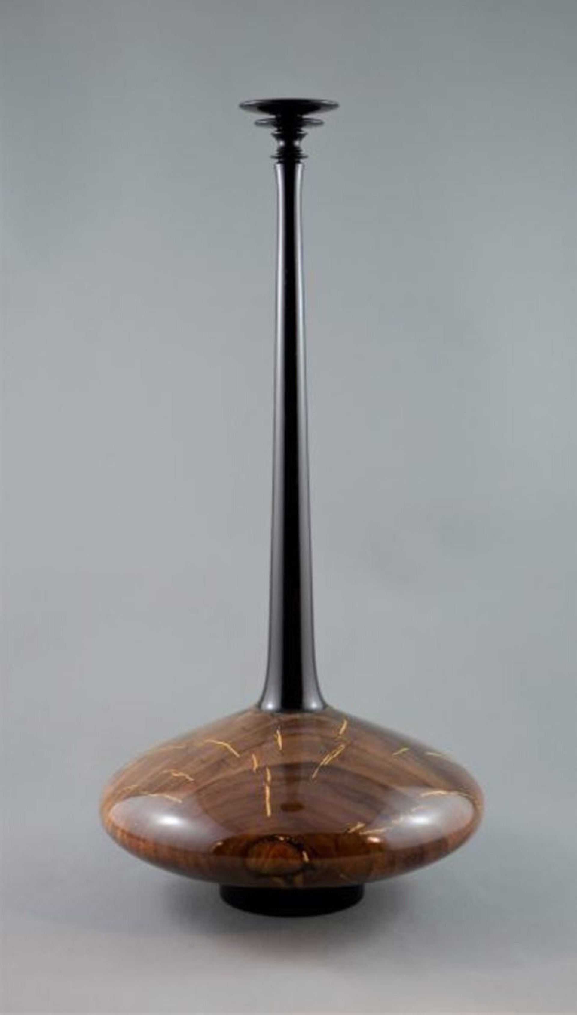 Blackwood and Copper powder and Walnut Crotchwood Vase by Paul Gray Diamond