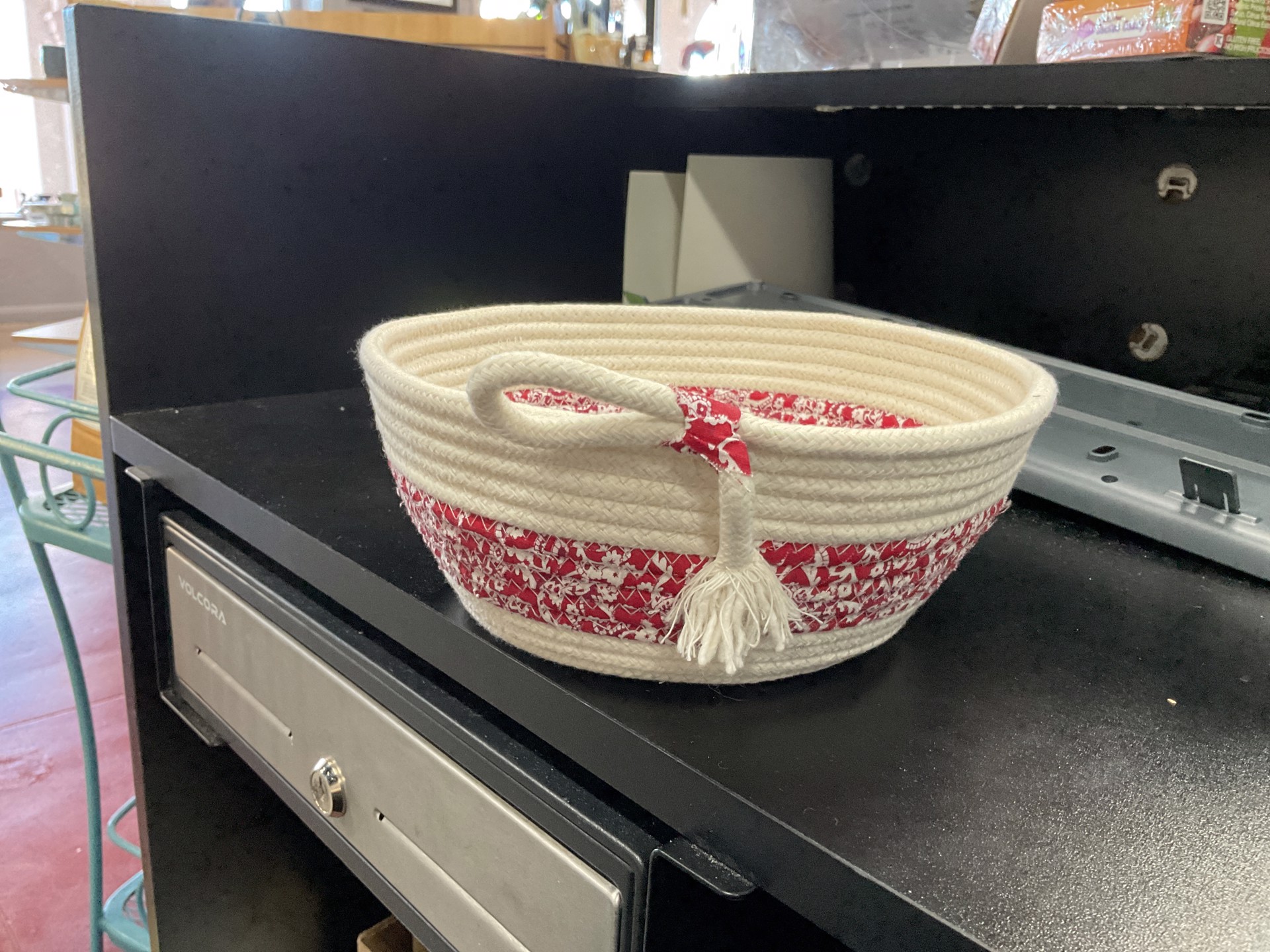 Red/white large bowl by Patricia Wilson