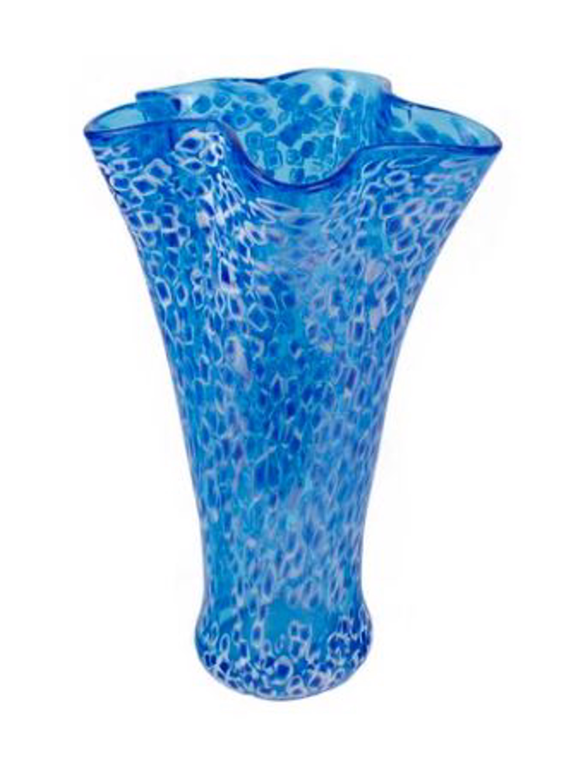 Aqua Fiore Flutter Vase - 8028 by V Handblown Glass