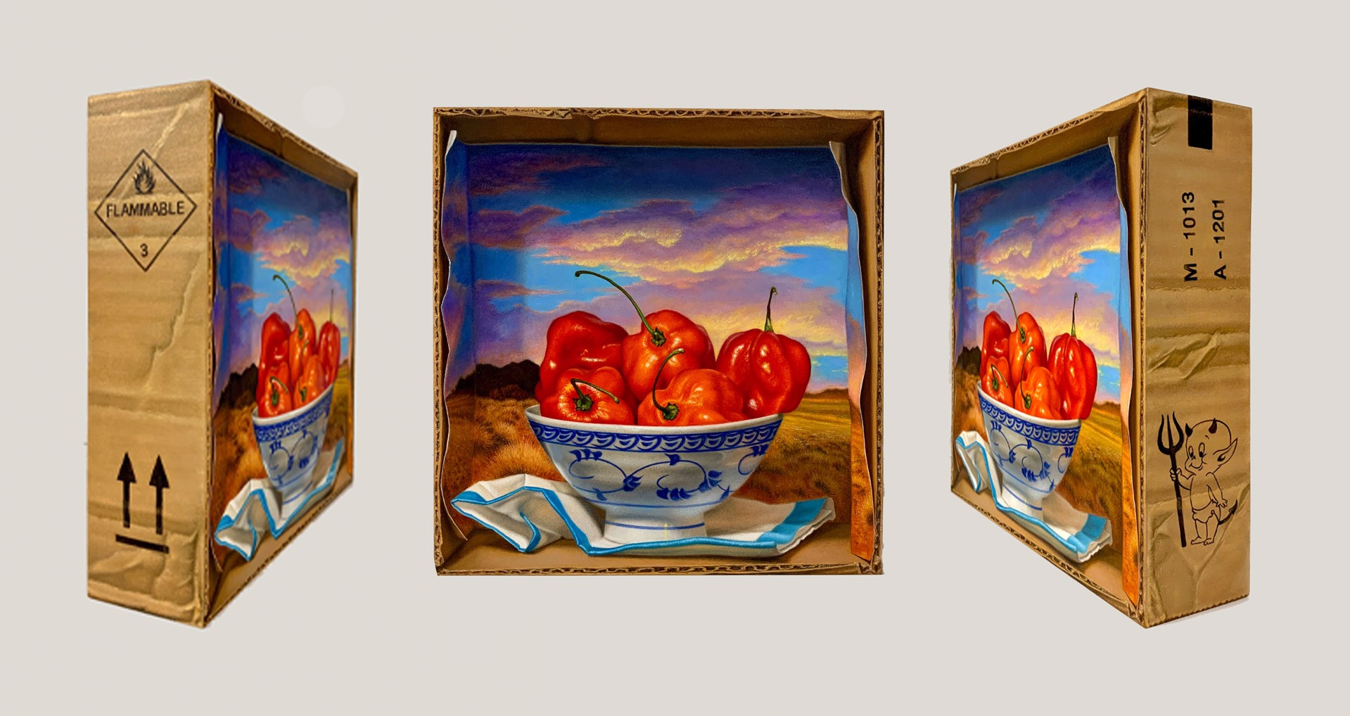 Habaneros Peppers in a Landscape by Natalie Featherston