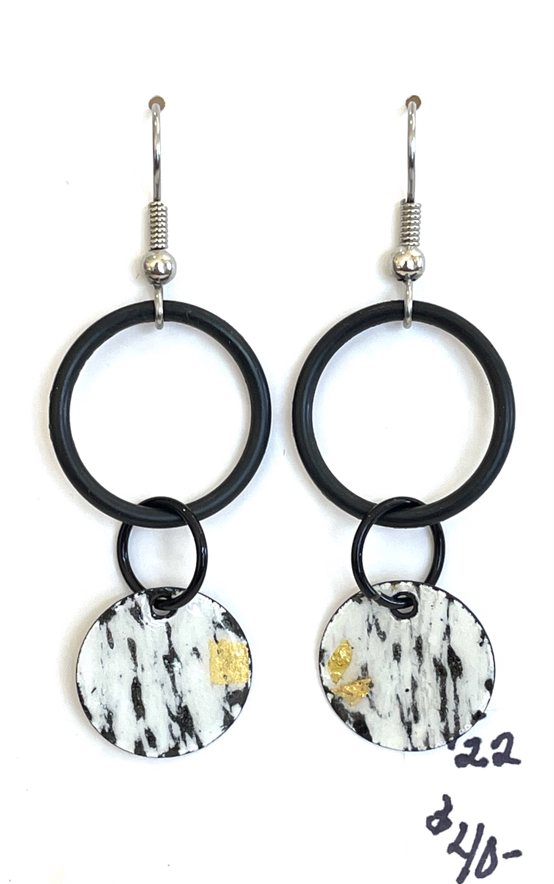 CT 2.2 Abstract White Gold Dangle Earrings by Cathy Talbot