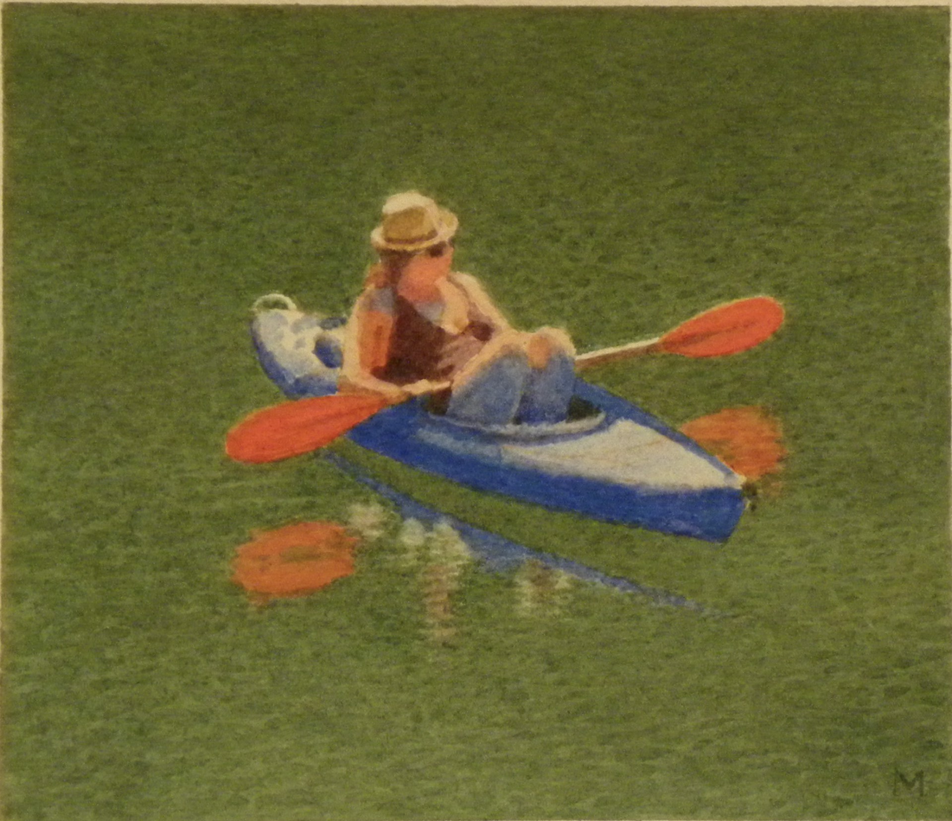Girl in a Blue Kayak by Mary Robertson