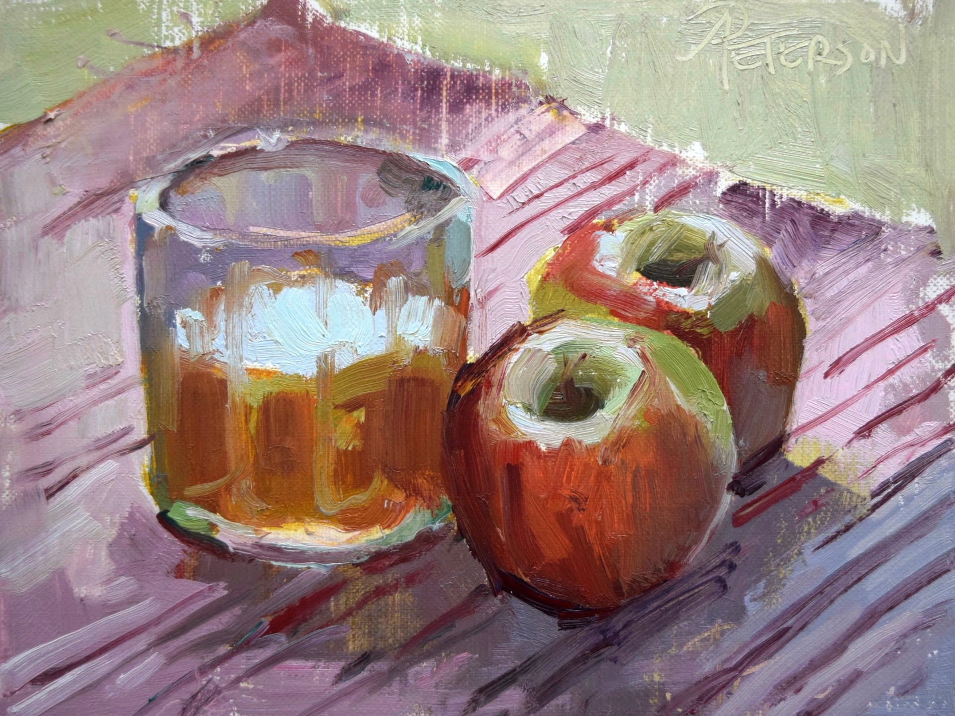 Tumbler and Apples by Amy R. Peterson