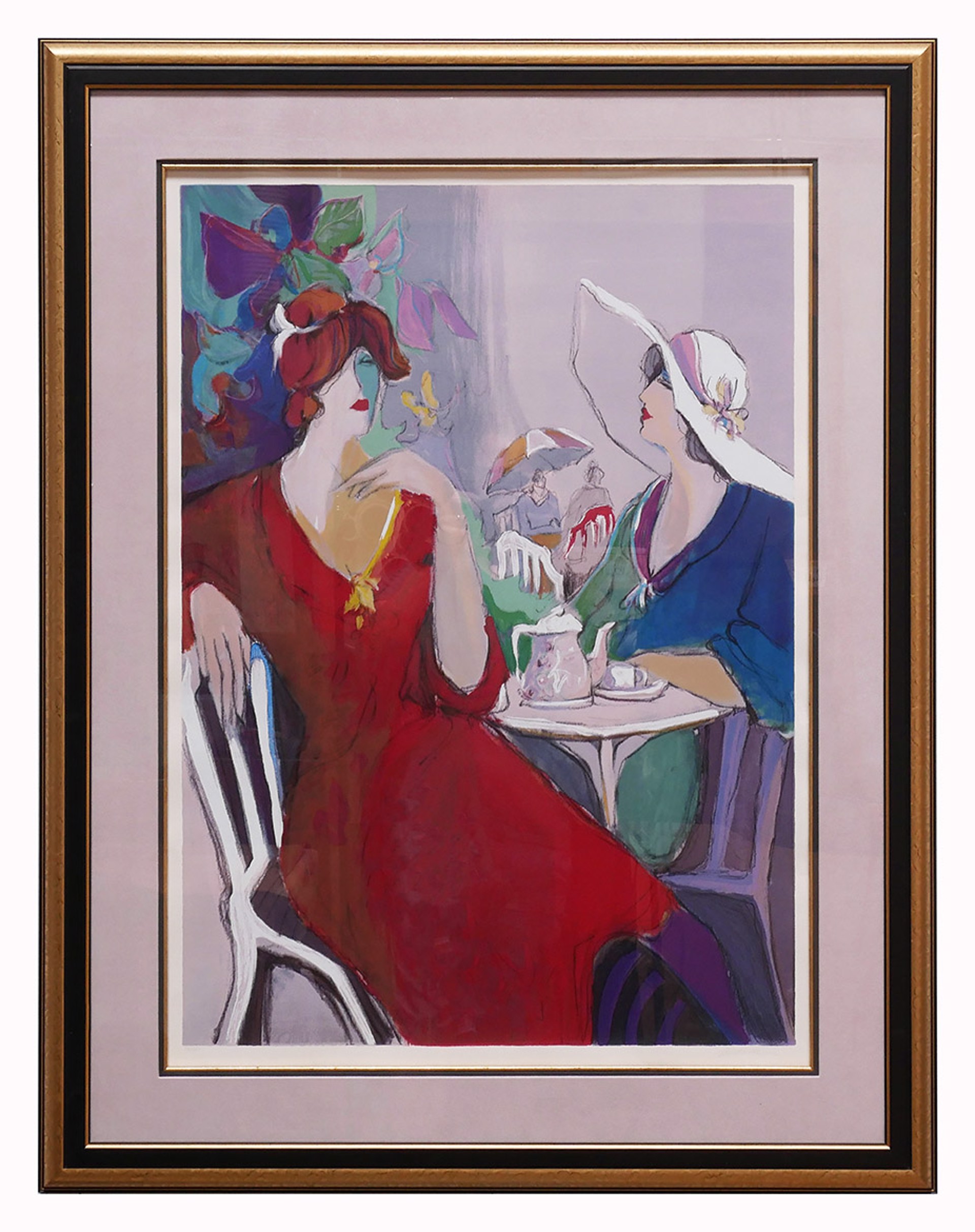 Two Women at Café by Isaac Maimom